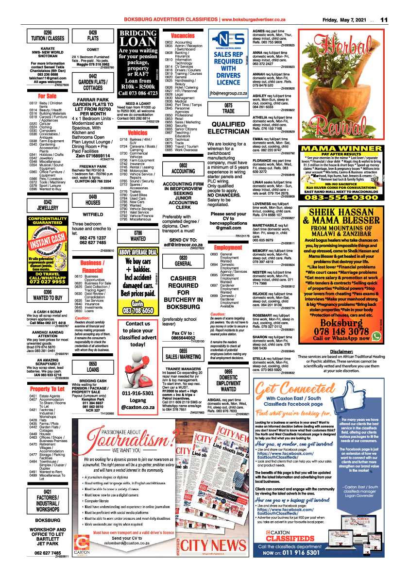 Boksburg Advertiser 7 May 2021 page 11