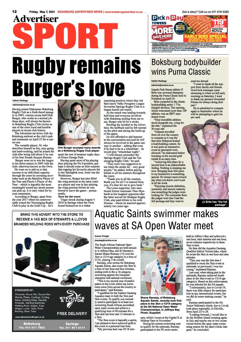 Boksburg Advertiser 7 May 2021 page 12