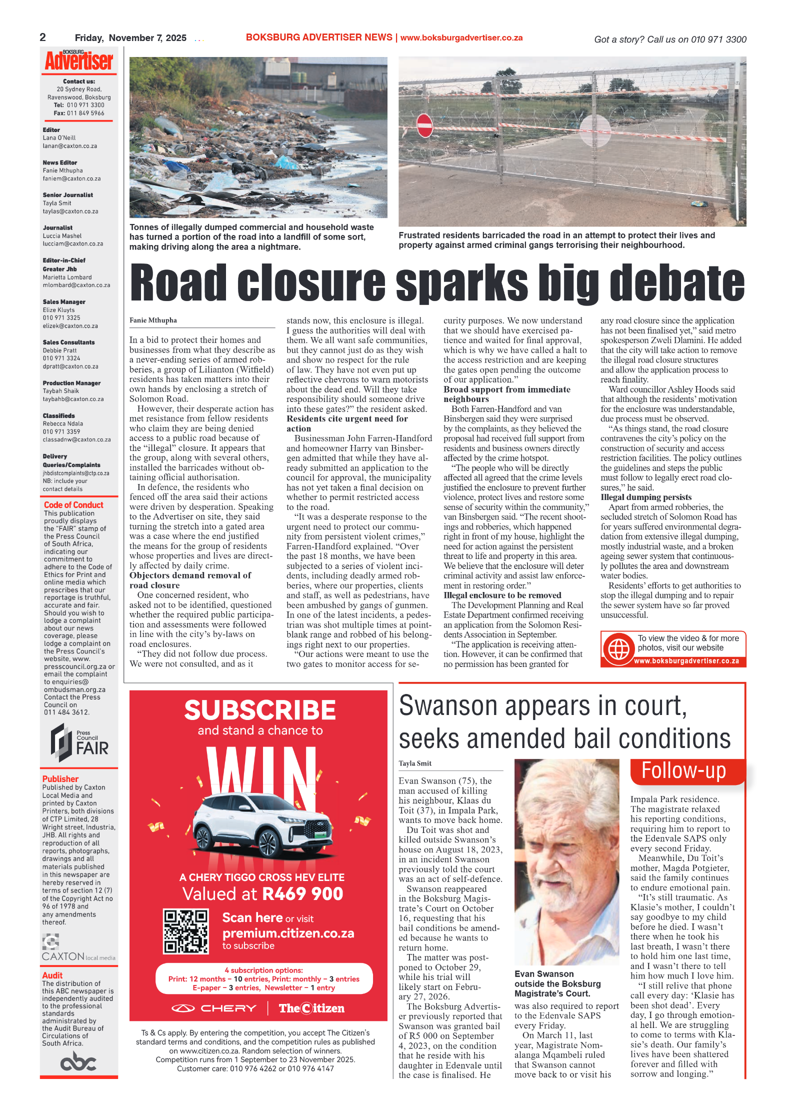 Boksburg Advertiser 7 November 2025 page 2
