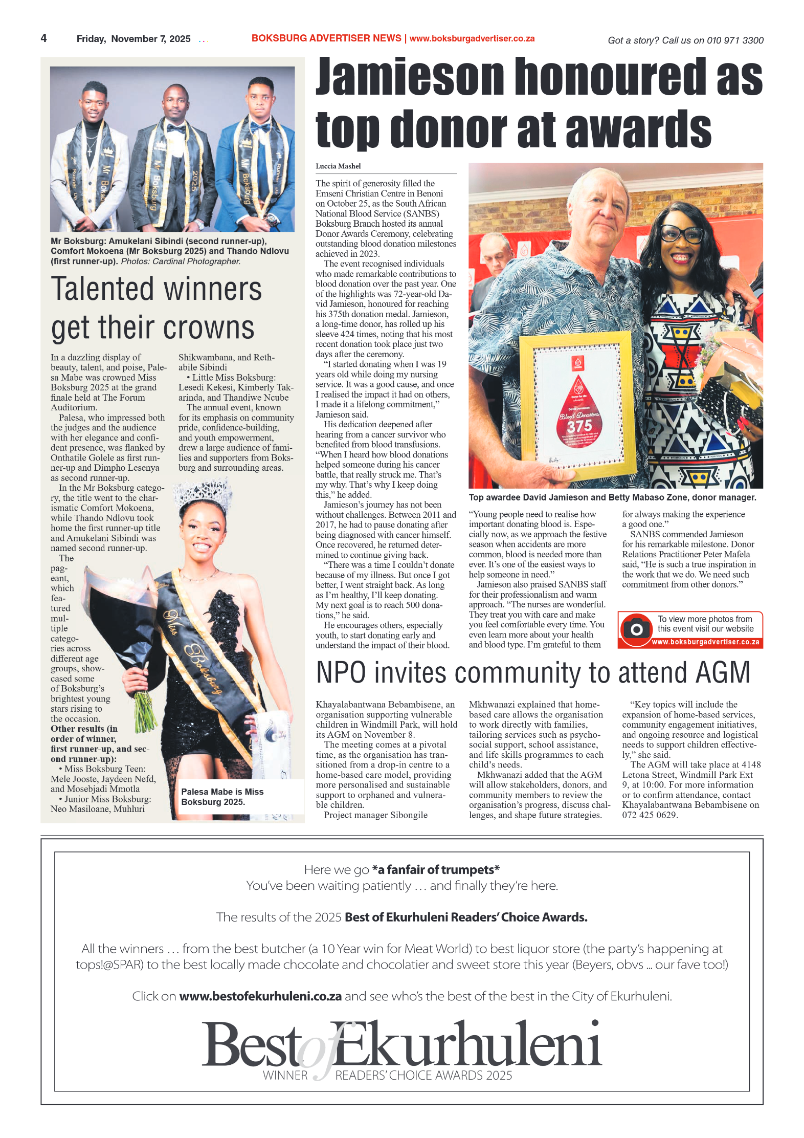 Boksburg Advertiser 7 November 2025 page 4