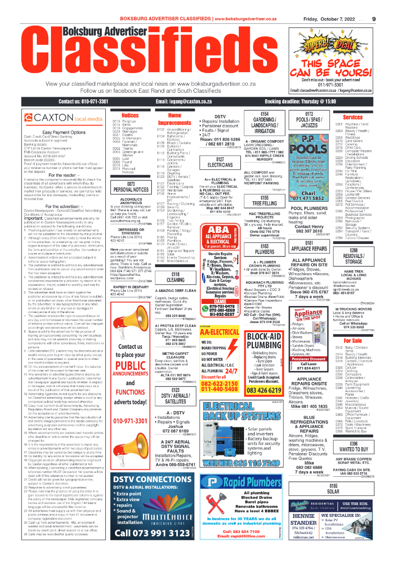 Boksburg Advertiser 7 October 2022 page 9