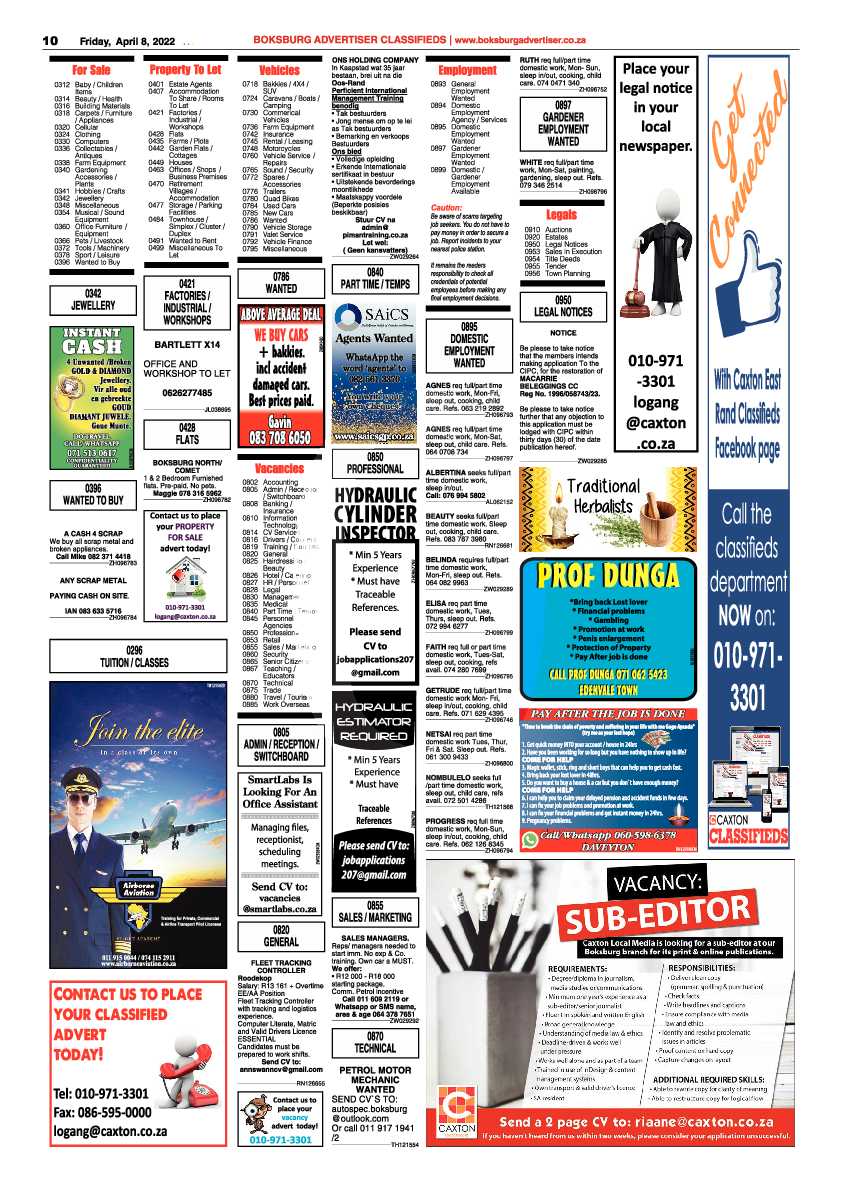 Boksburg Advertiser 8 April 2022 page 10