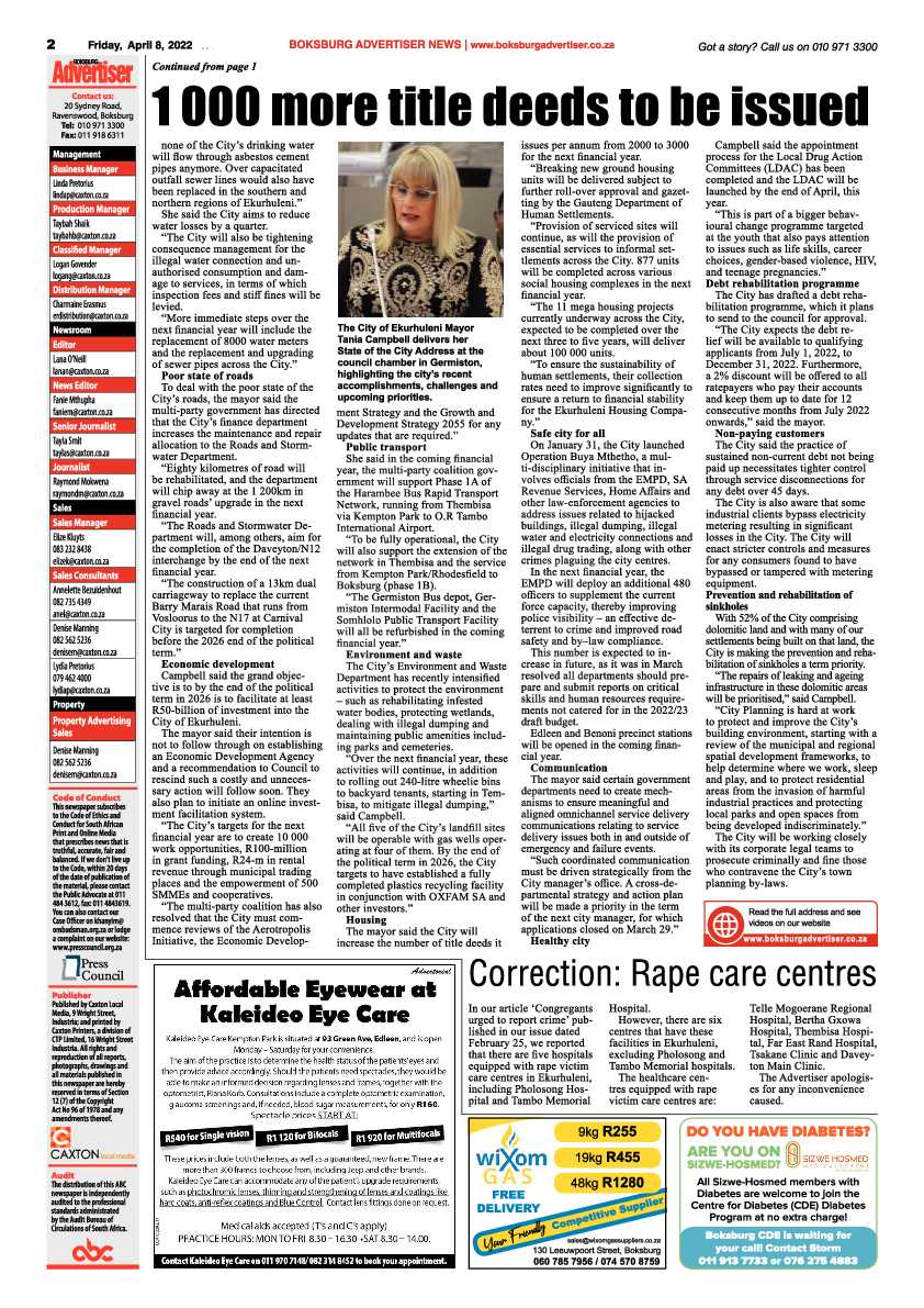Boksburg Advertiser 8 April 2022 page 2