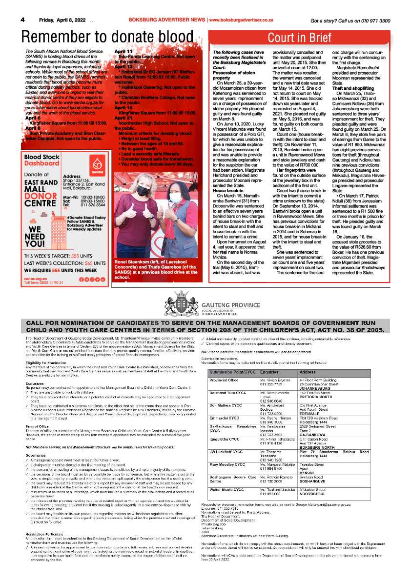 Boksburg Advertiser 8 April 2022 page 4