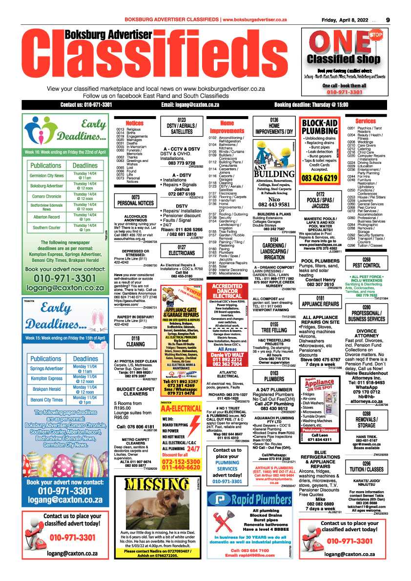 Boksburg Advertiser 8 April 2022 page 9