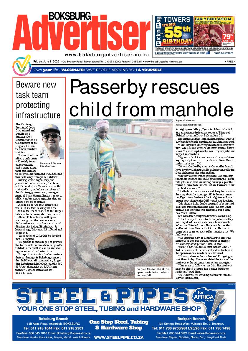 Boksburg Advertiser 8 July 2022 page 1