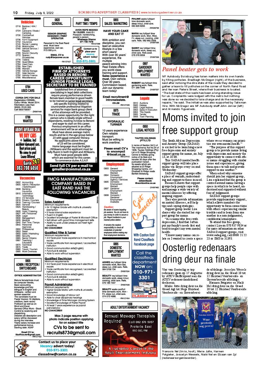 Boksburg Advertiser 8 July 2022 page 10