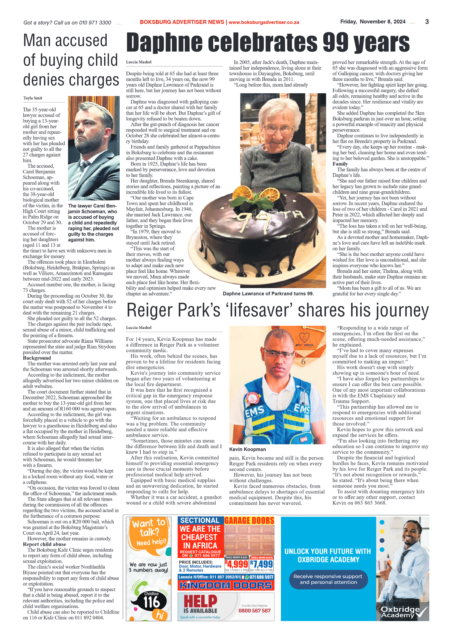 Boksburg Advertiser 8 November 2024 page 3