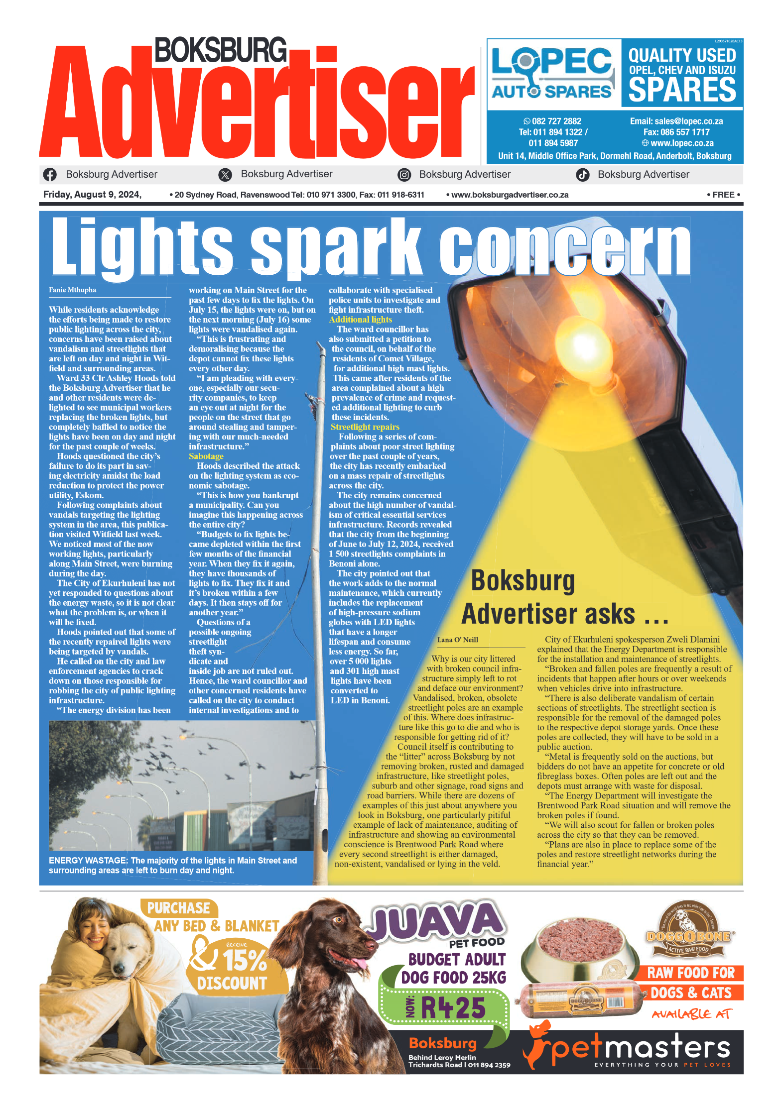 Boksburg Advertiser 9 August 2024 page 1