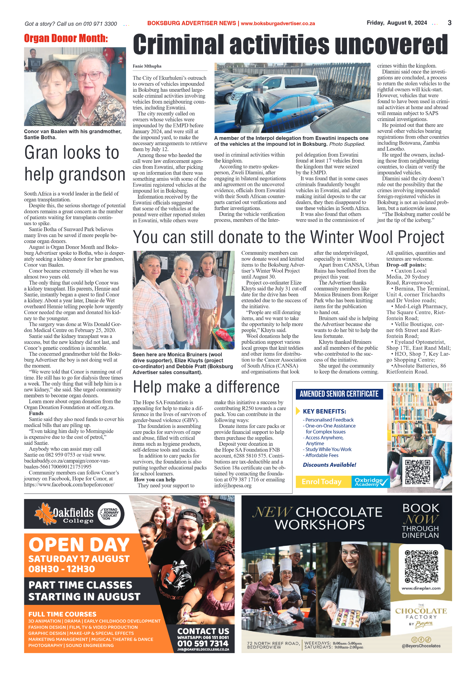 Boksburg Advertiser 9 August 2024 page 3