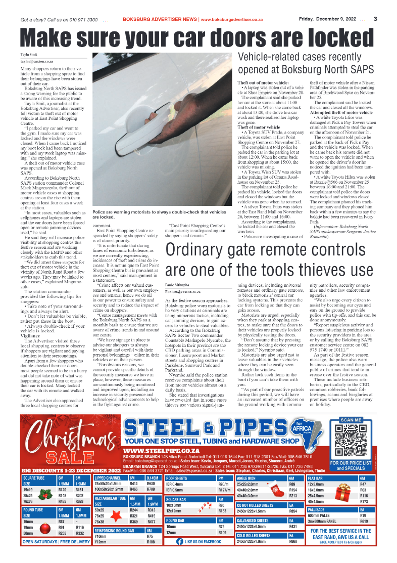 Boksburg Advertiser 9 Dec 2022 page 3