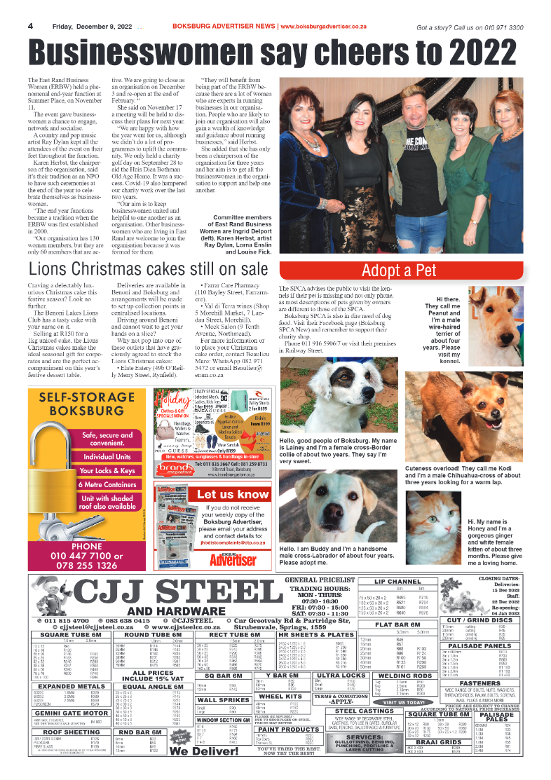 Boksburg Advertiser 9 Dec 2022 page 4