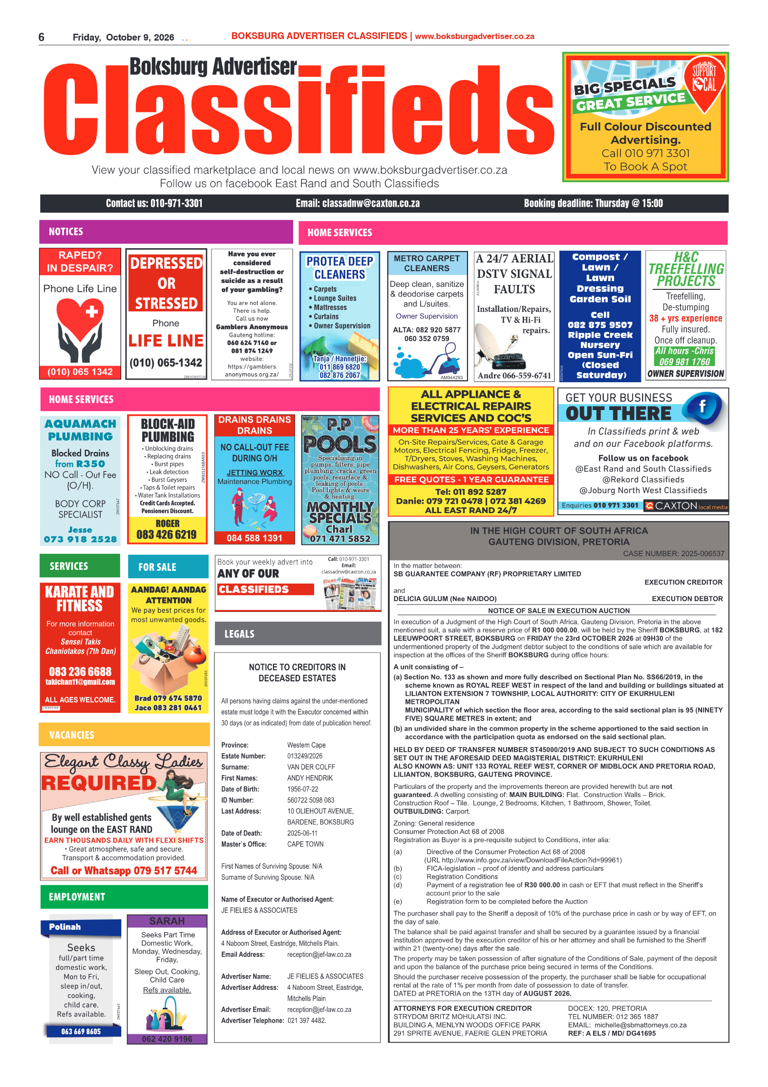 Boksburg Advertiser 9 October 2026 page 8