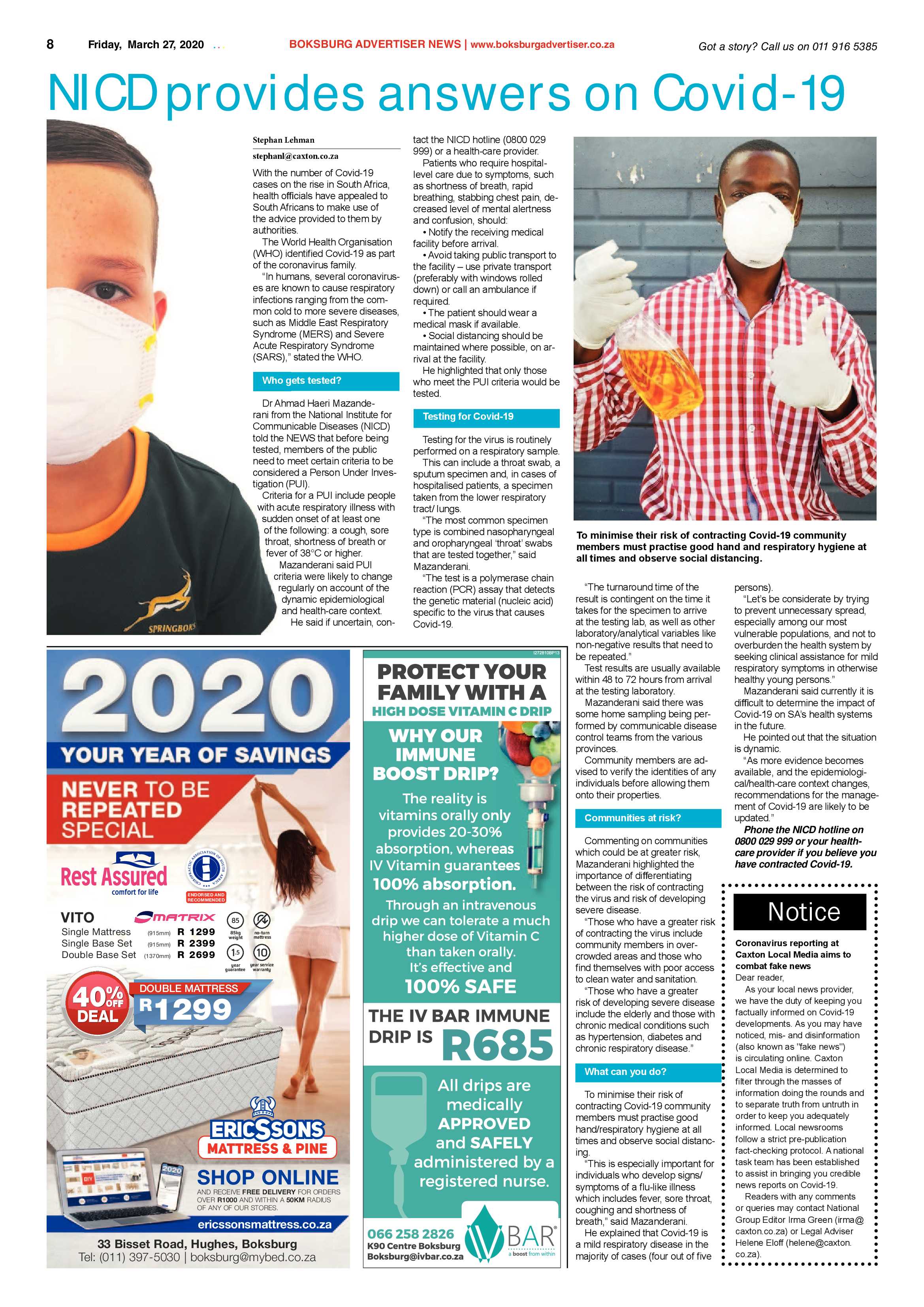 Boksburg Advertiser March 24 2020 page 8