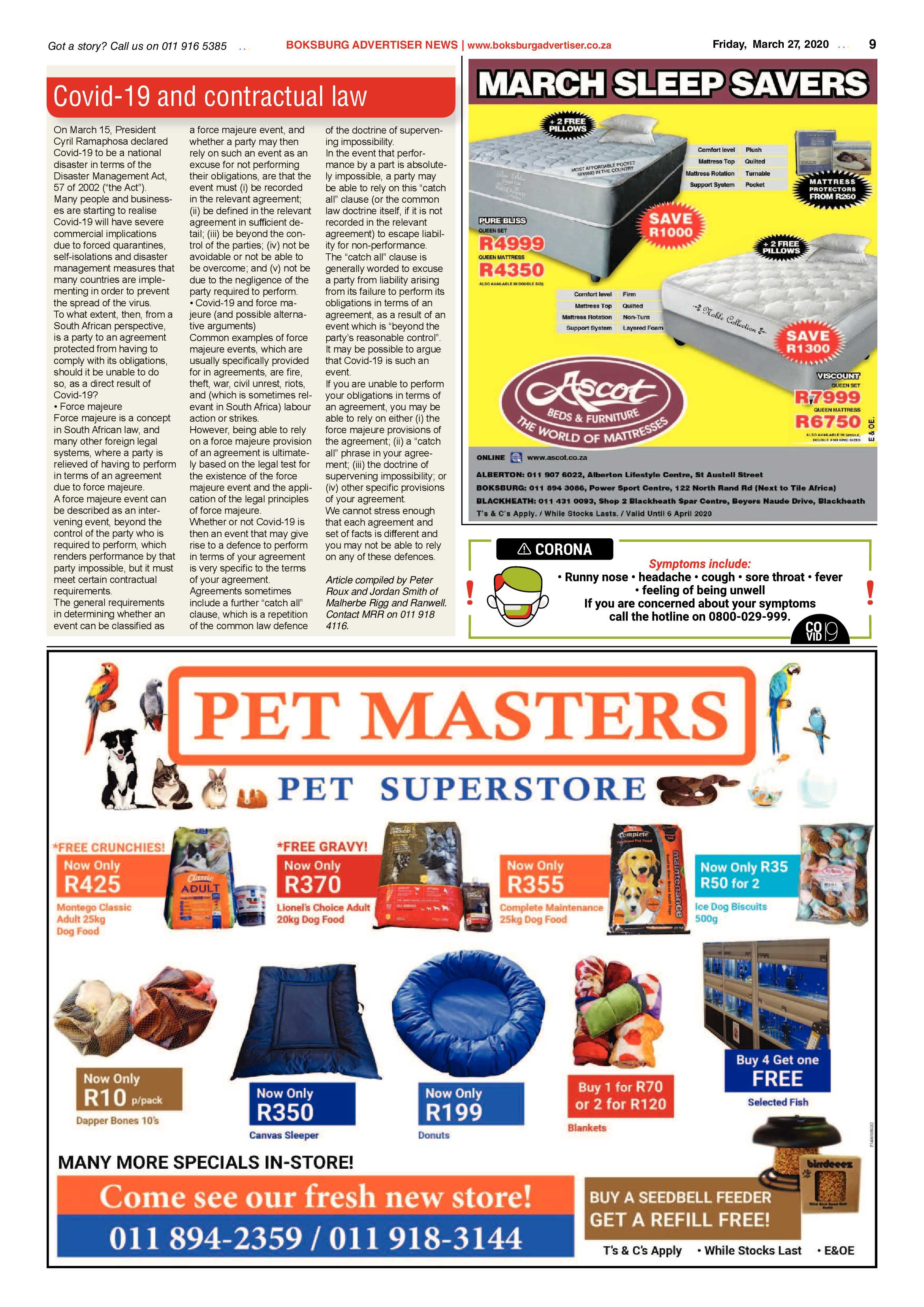 Boksburg Advertiser March 24 2020 page 9