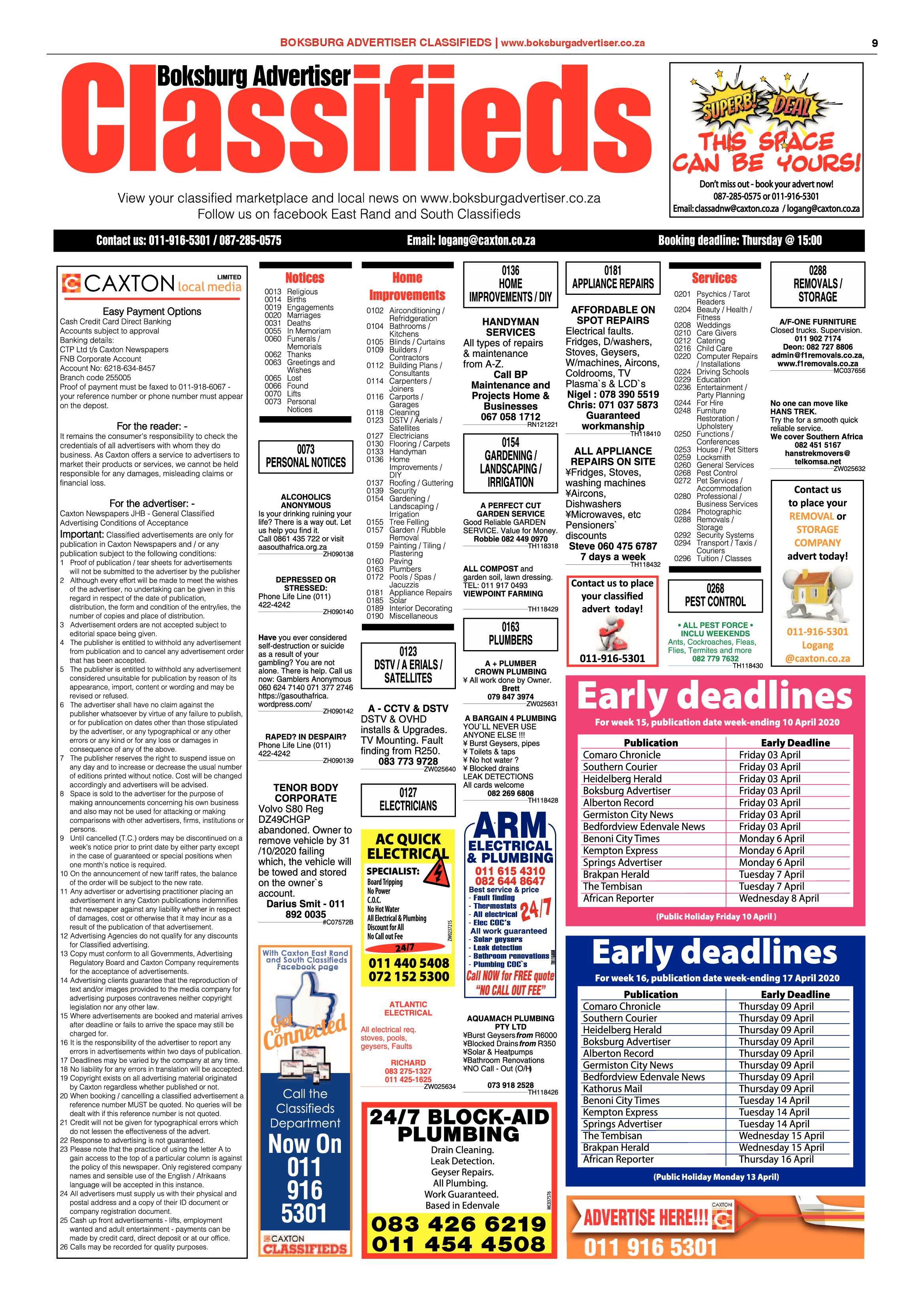 Boksburg Advertiser March 31 2020 page 9