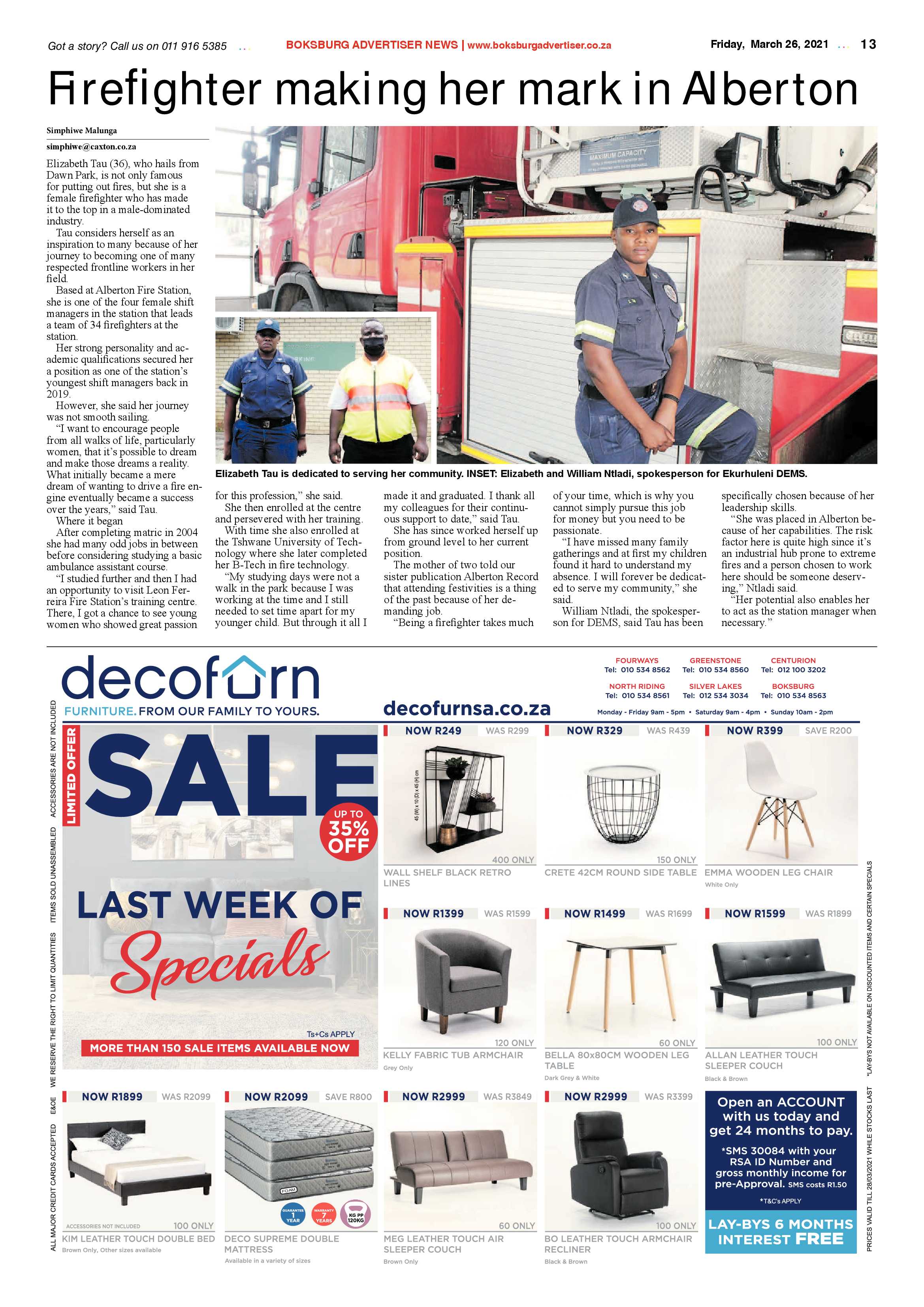 Boksburg Advertiser  26 March 2021 page 13