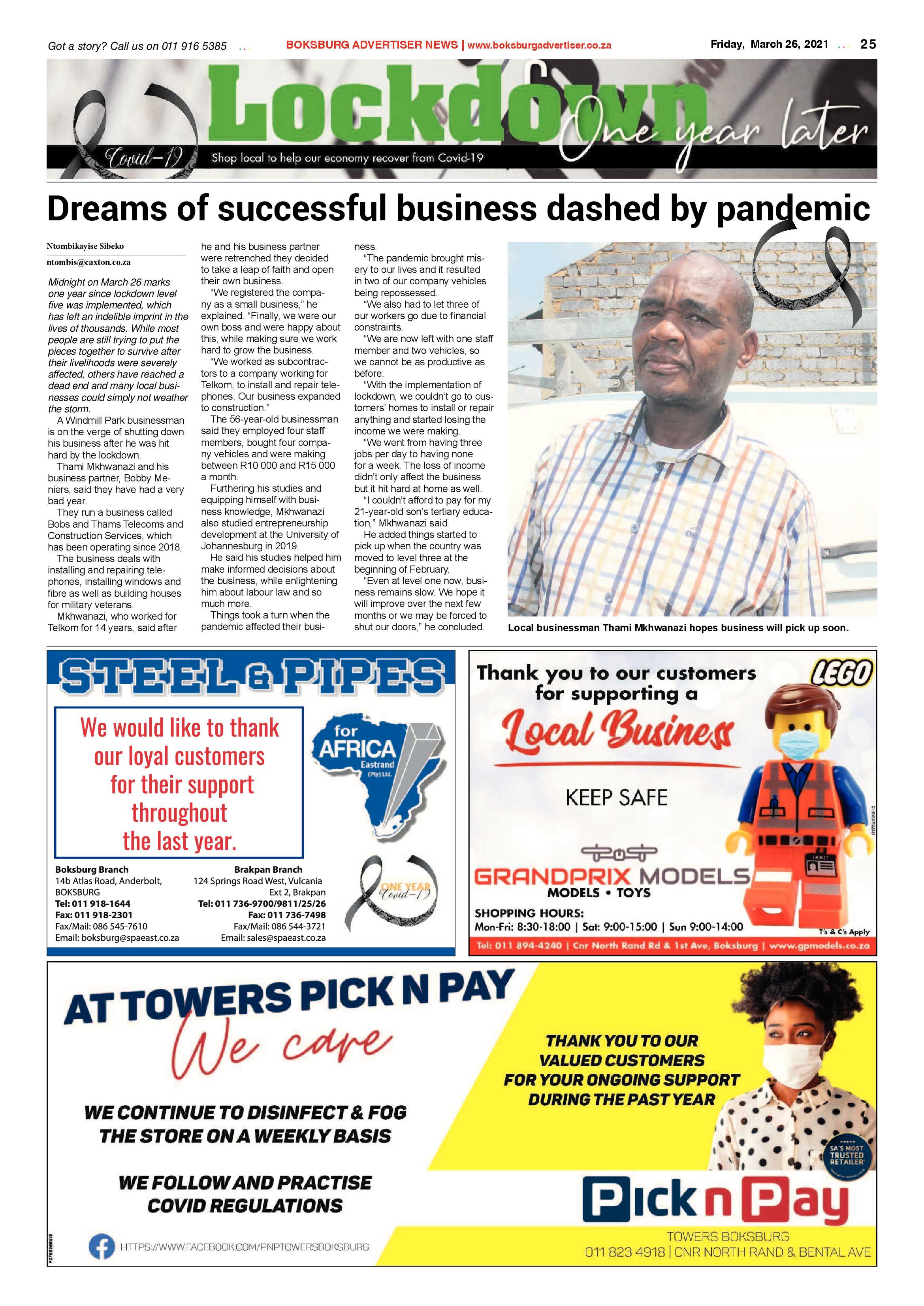 Boksburg Advertiser  26 March 2021 page 25