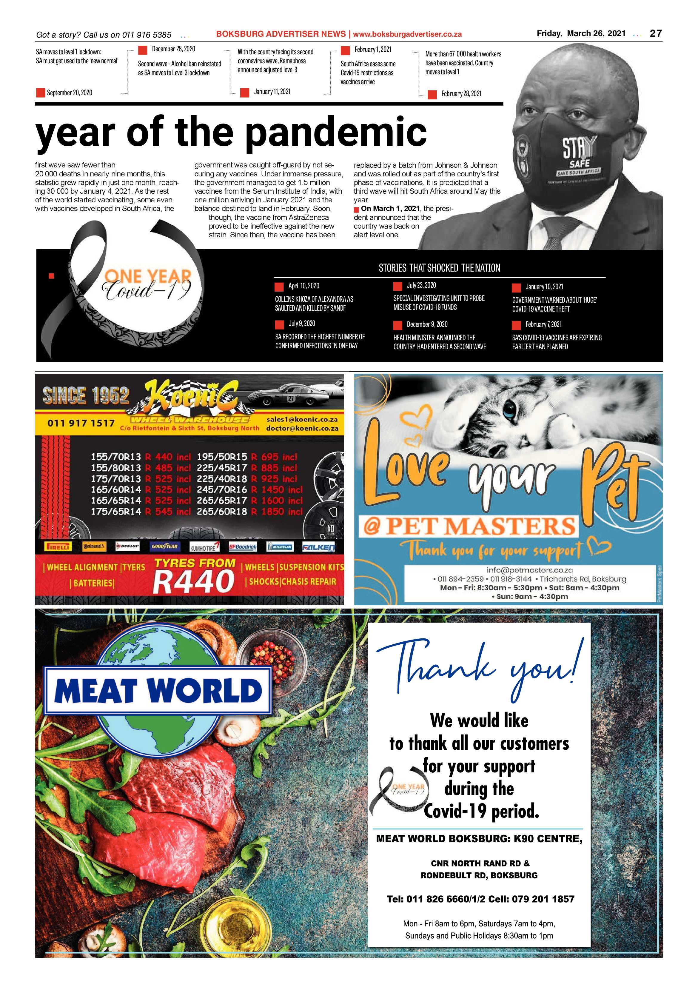 Boksburg Advertiser  26 March 2021 page 27