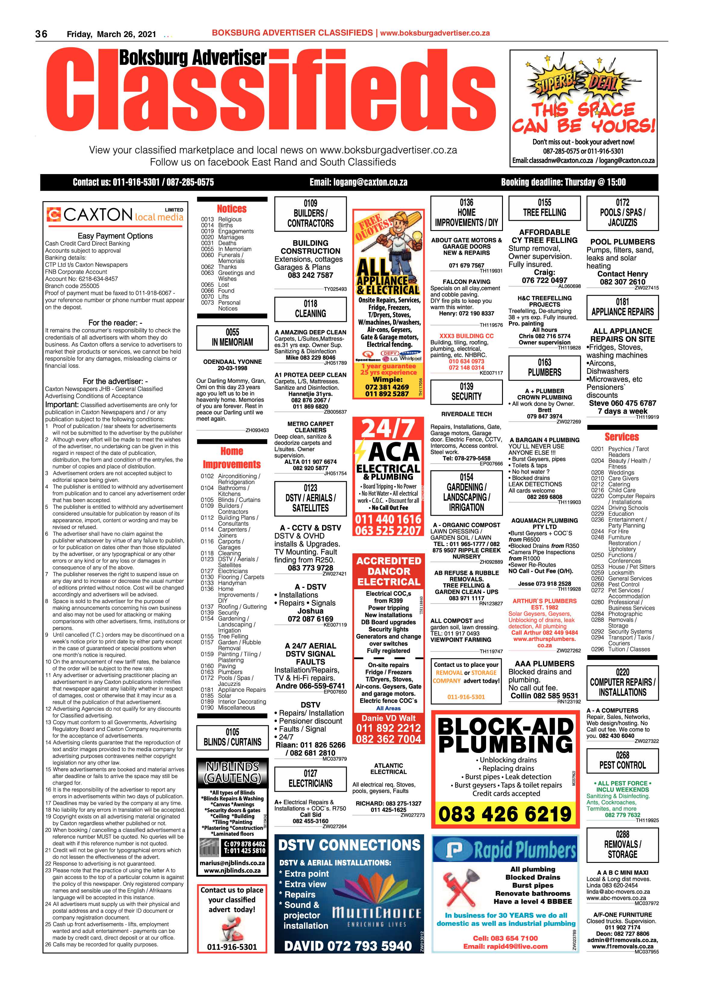 Boksburg Advertiser  26 March 2021 page 36