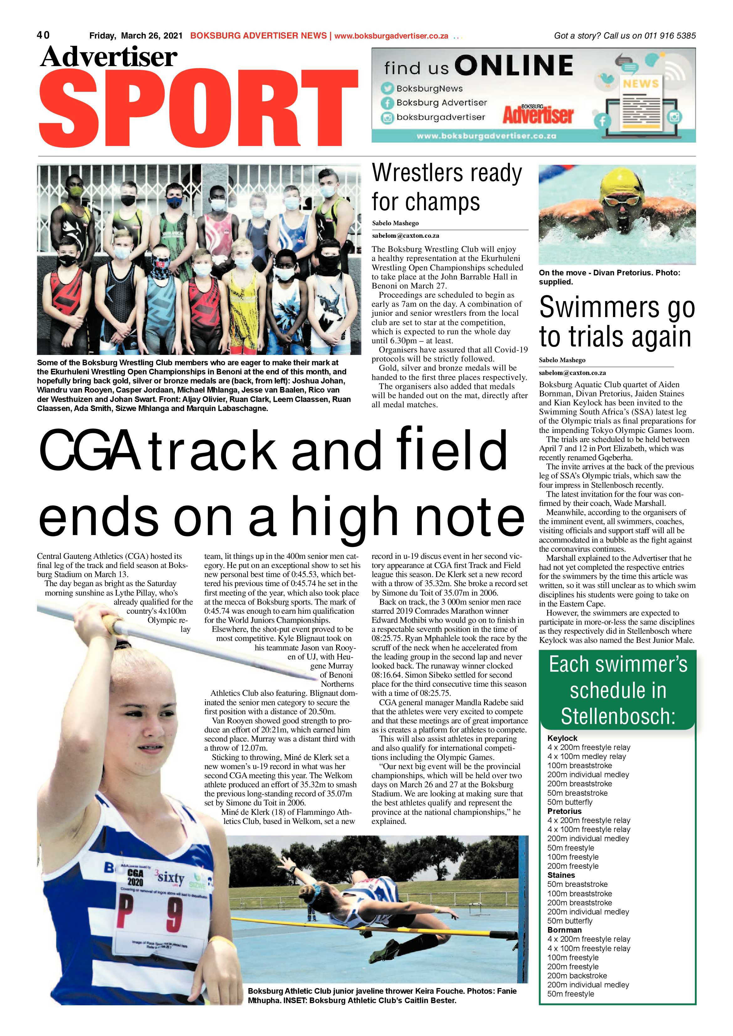 Boksburg Advertiser  26 March 2021 page 40