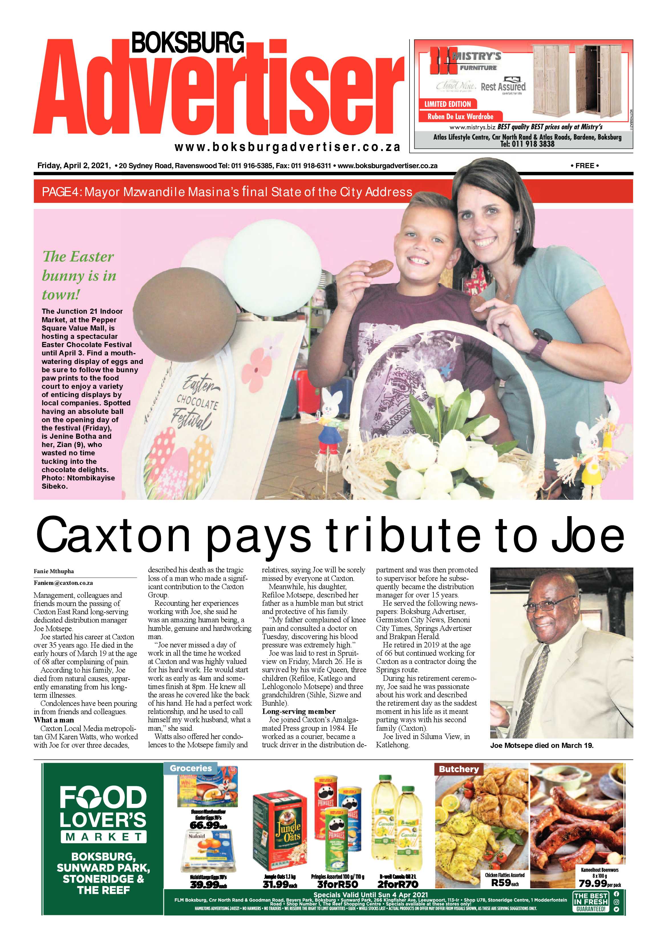 Boksburg Advertiser 30 March 2021 page 1