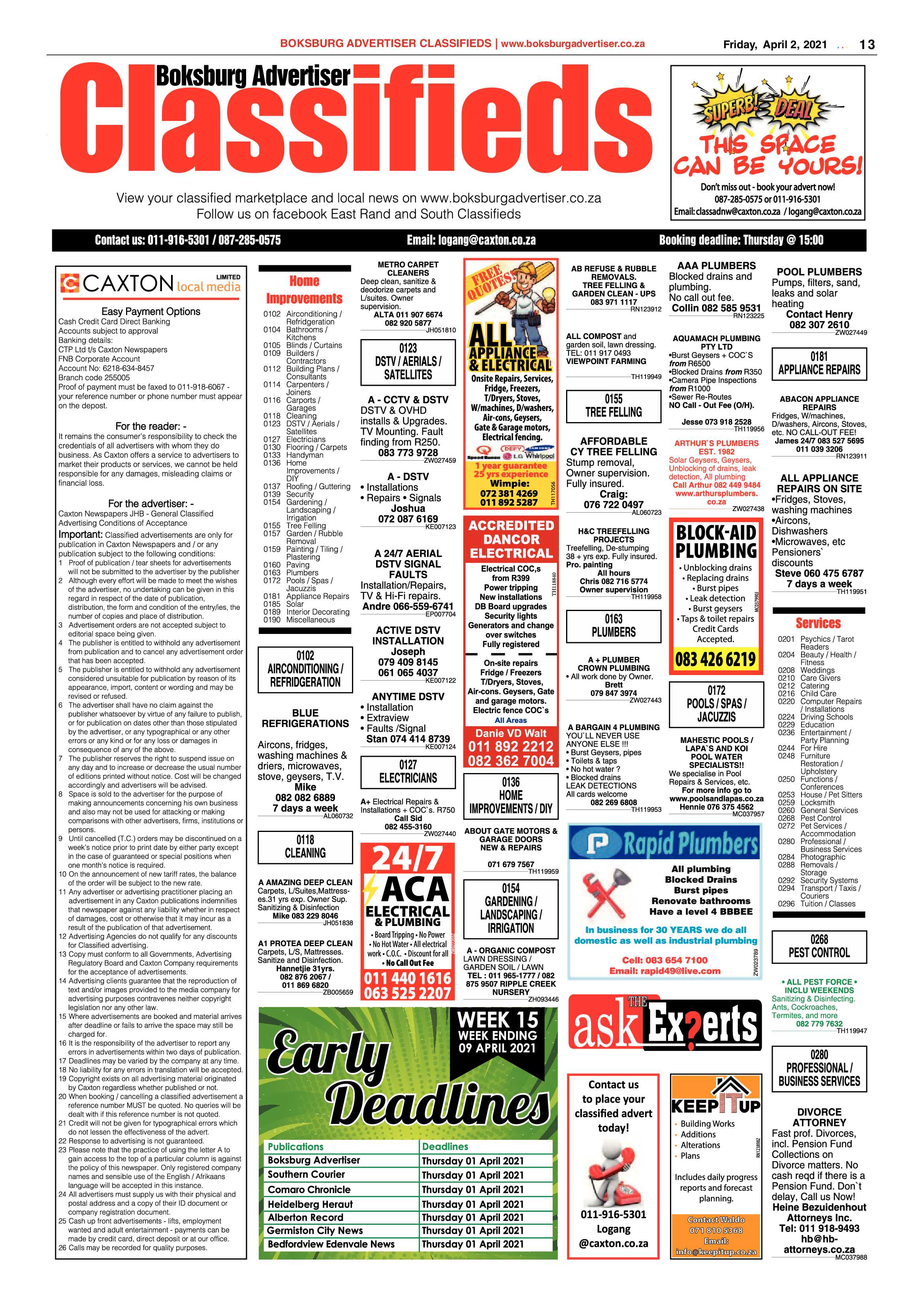 Boksburg Advertiser 30 March 2021 page 13
