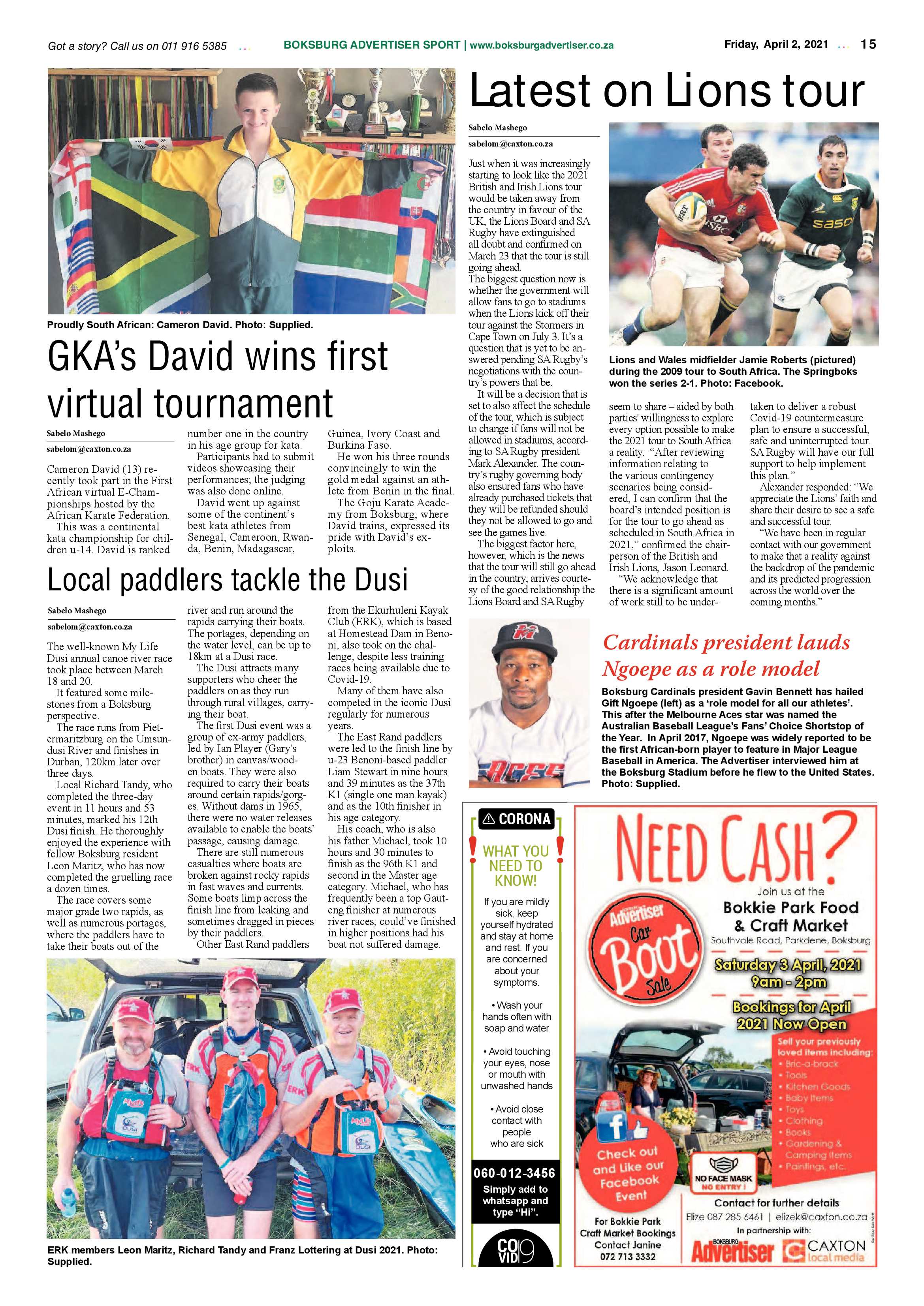 Boksburg Advertiser 30 March 2021 page 15