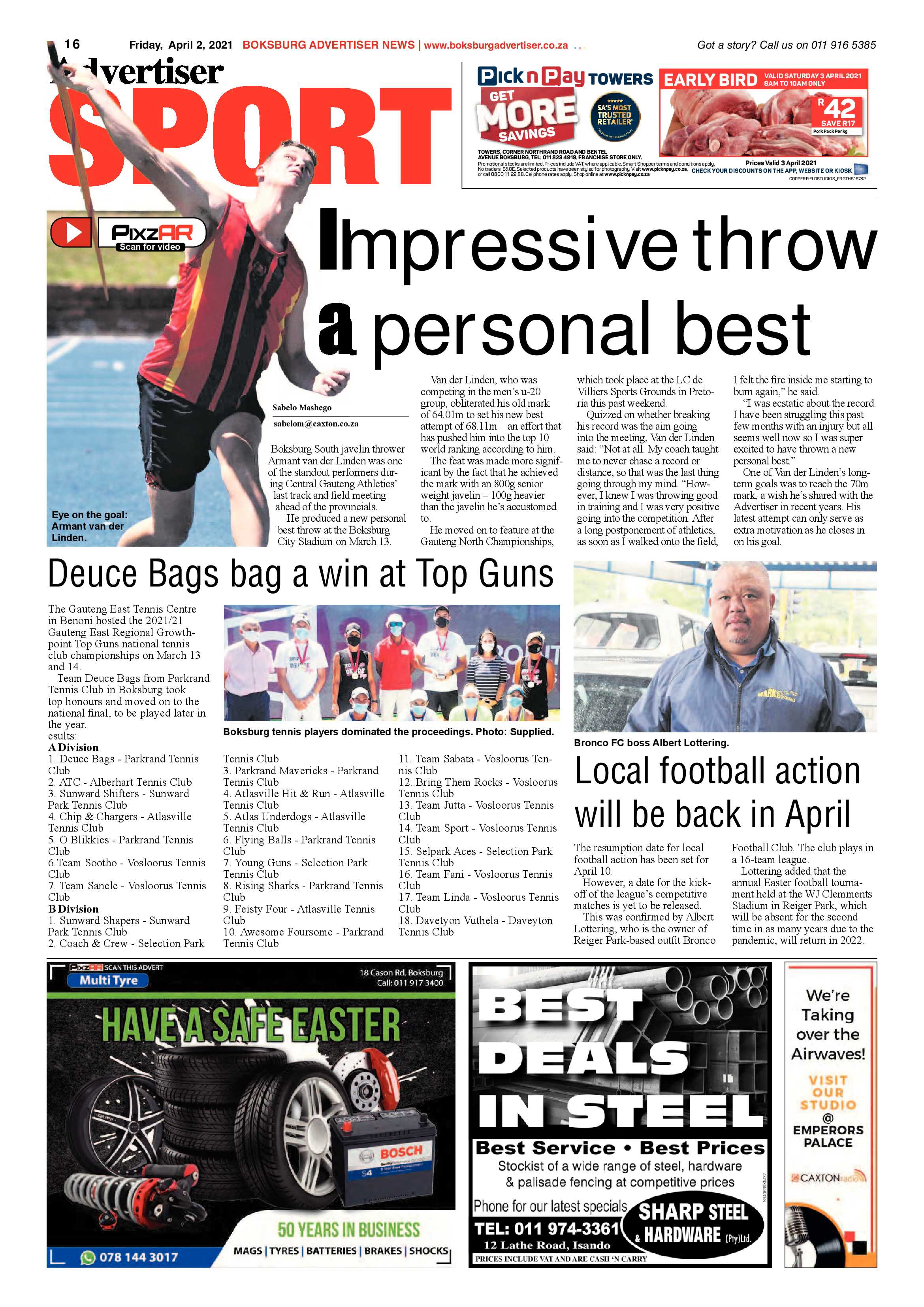 Boksburg Advertiser 30 March 2021 page 16