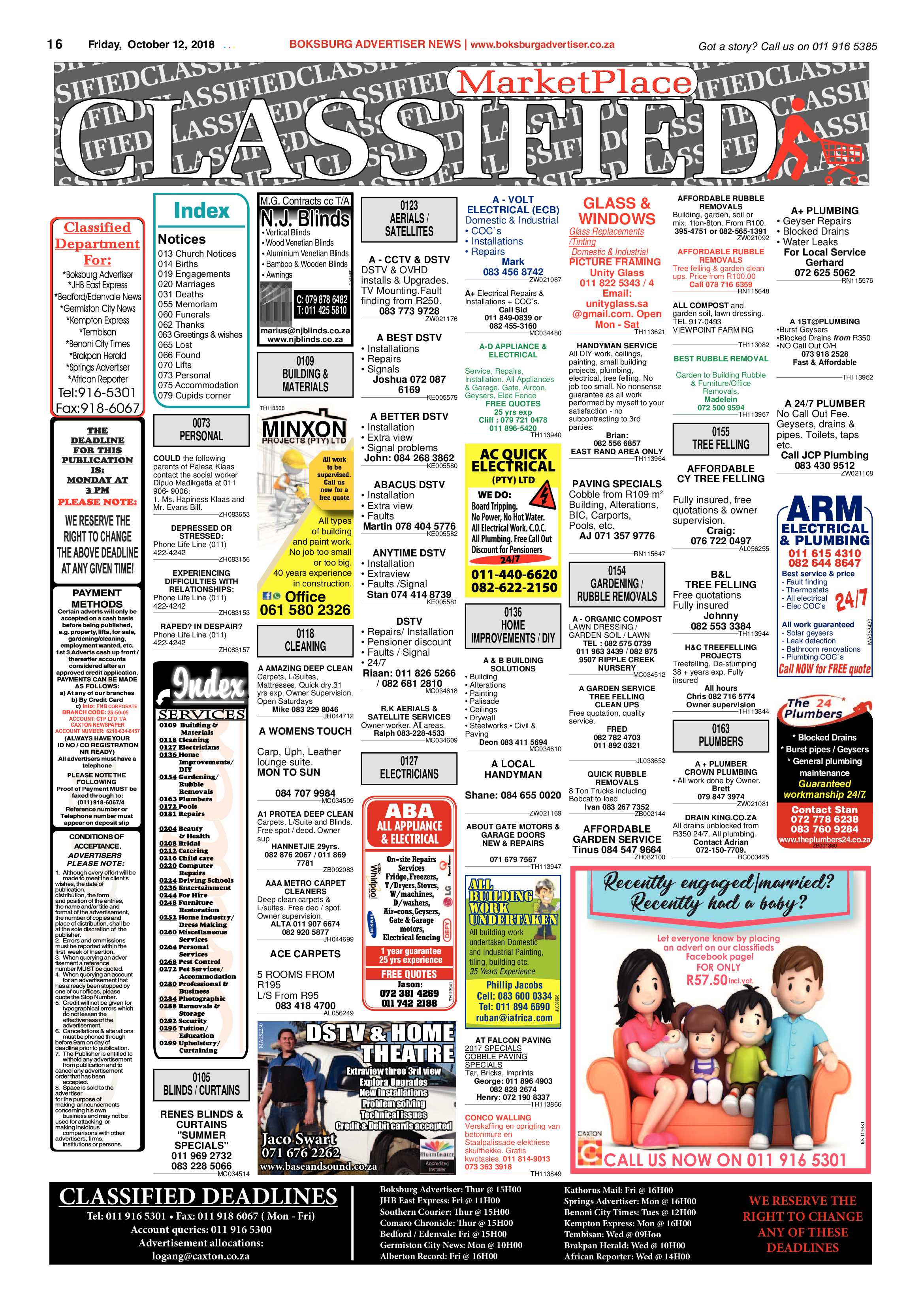 Boksburg Advertiser 09 October 2018 page 16