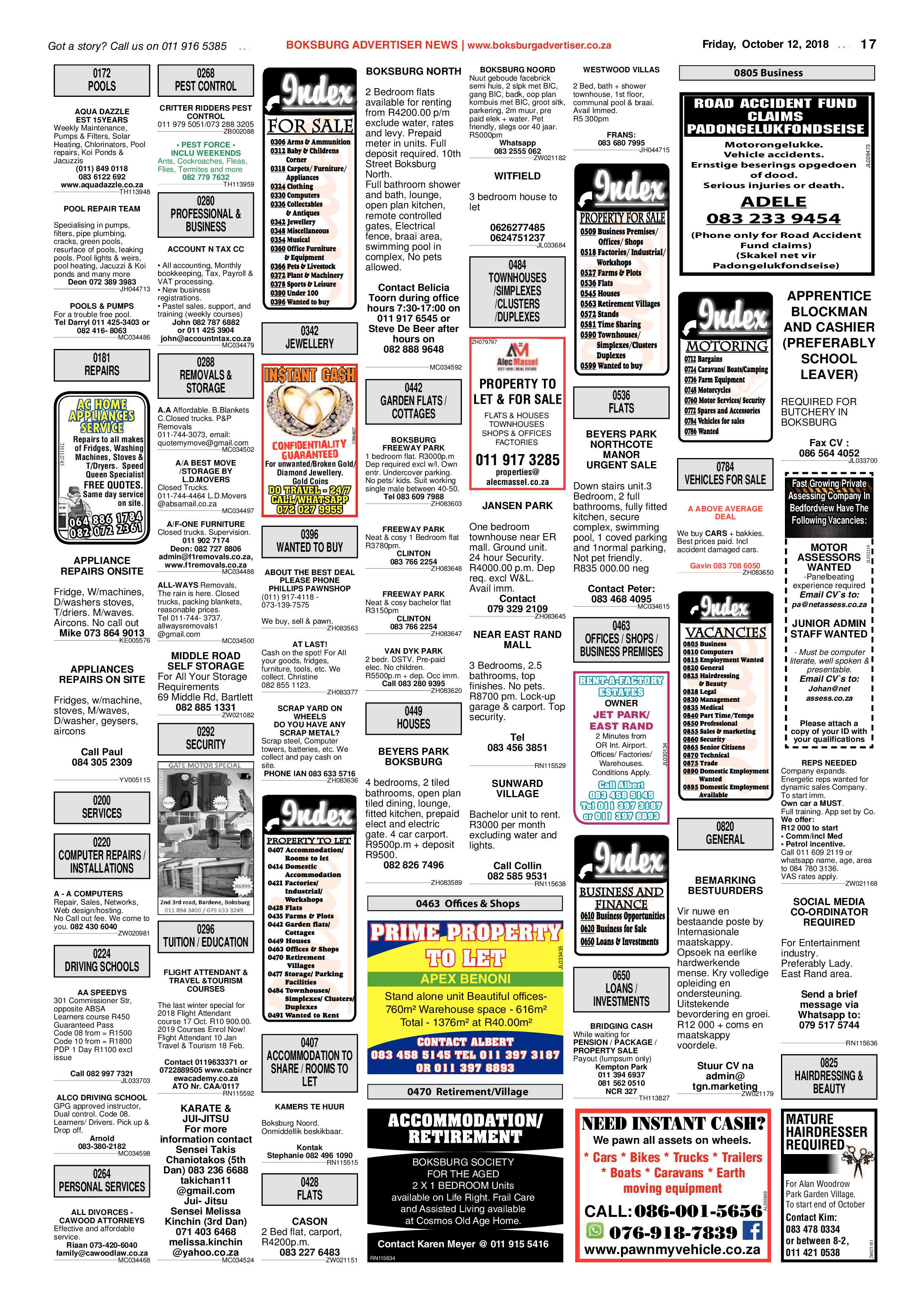 Boksburg Advertiser 09 October 2018 page 17