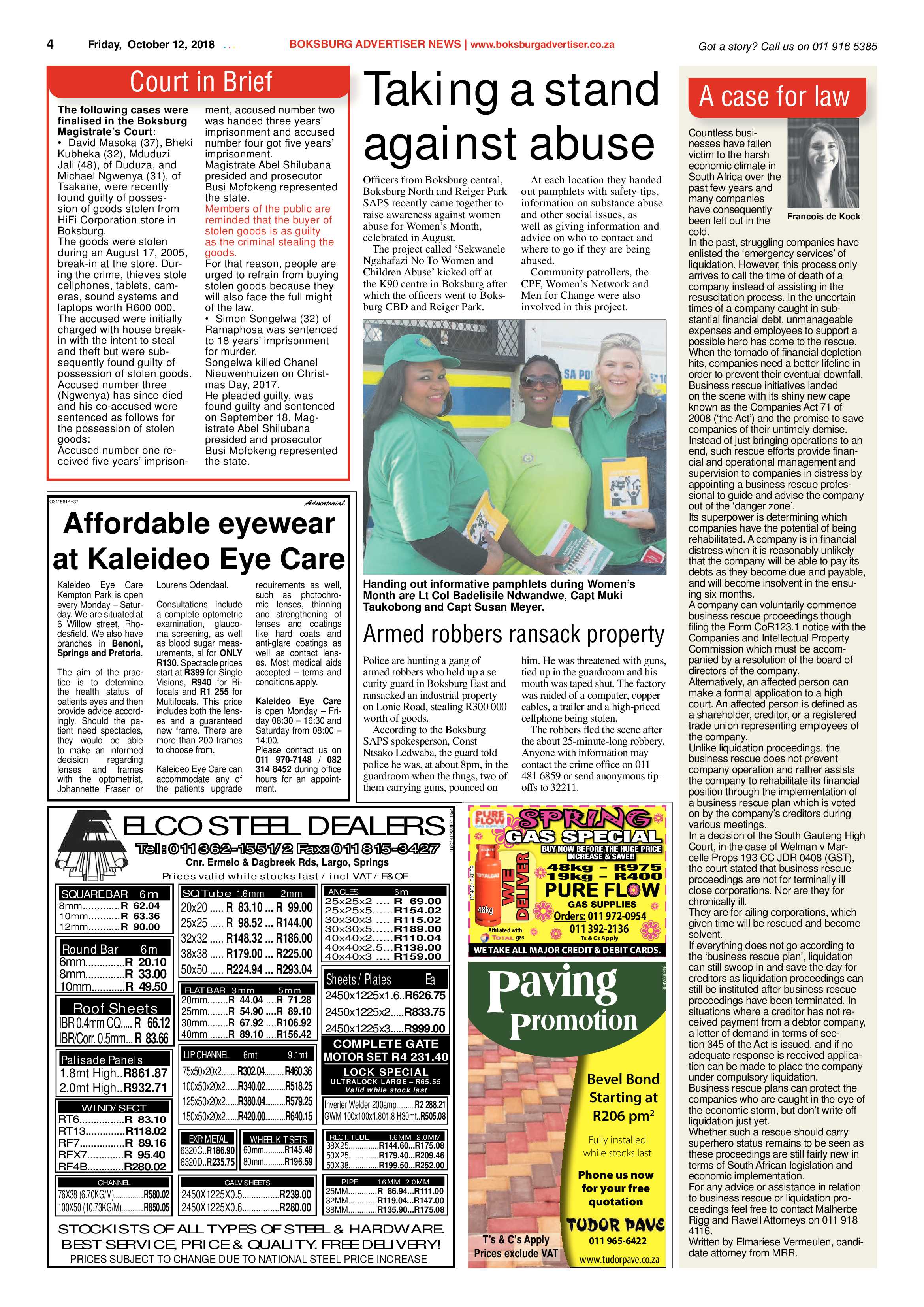 Boksburg Advertiser 09 October 2018 page 4