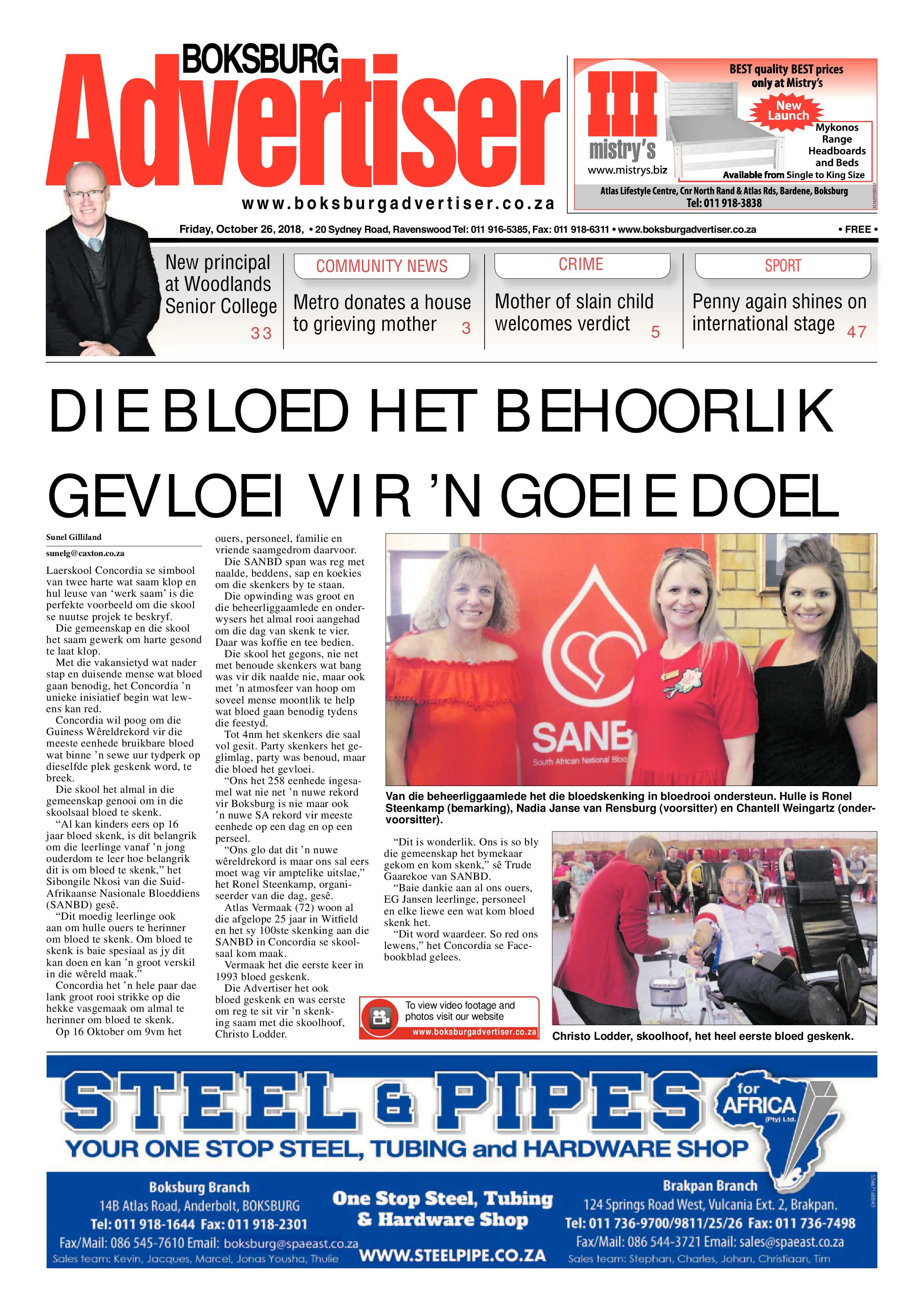 Boksburg Advetiser 23 October 2018 page 1