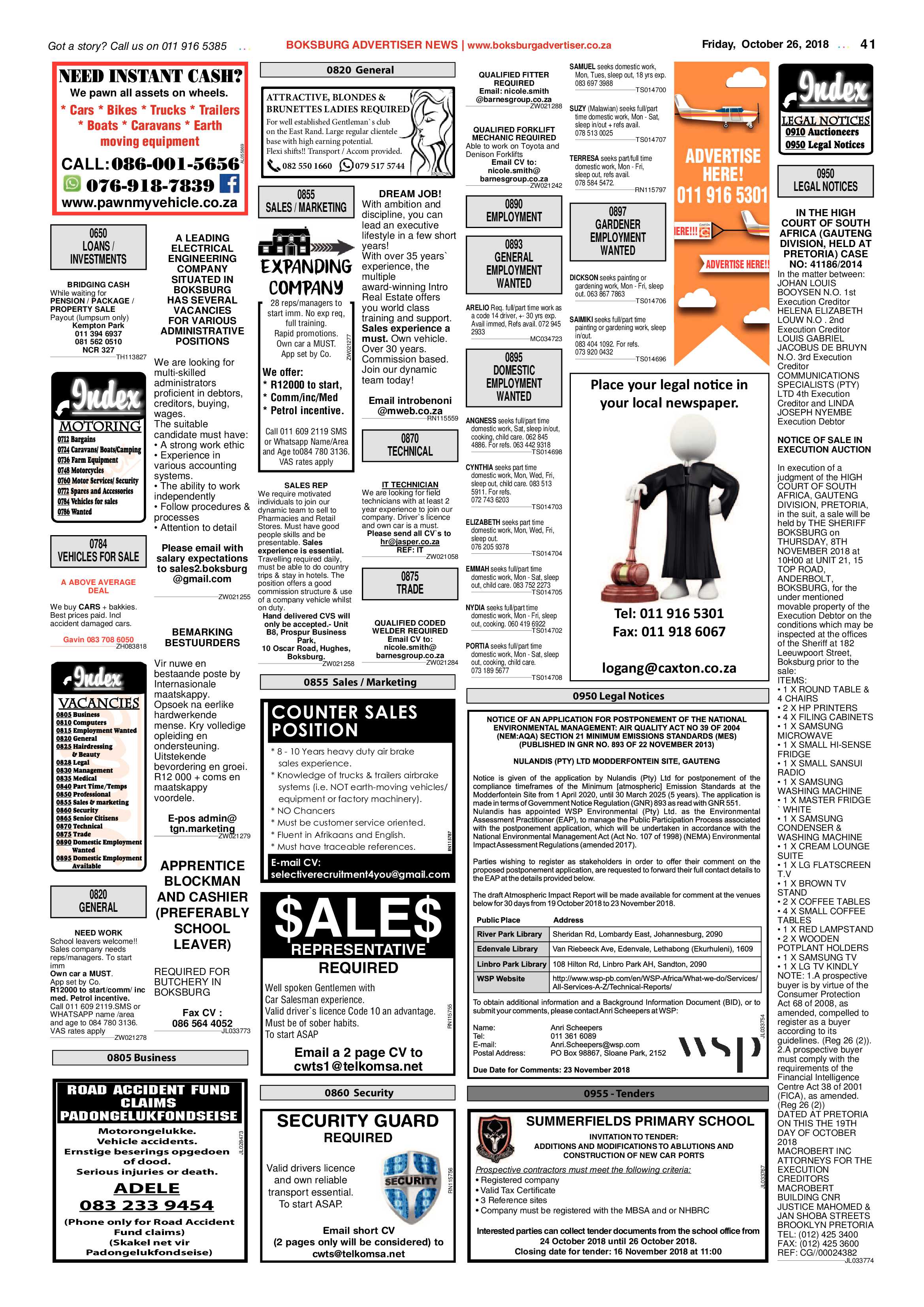Boksburg Advetiser 23 October 2018 page 41