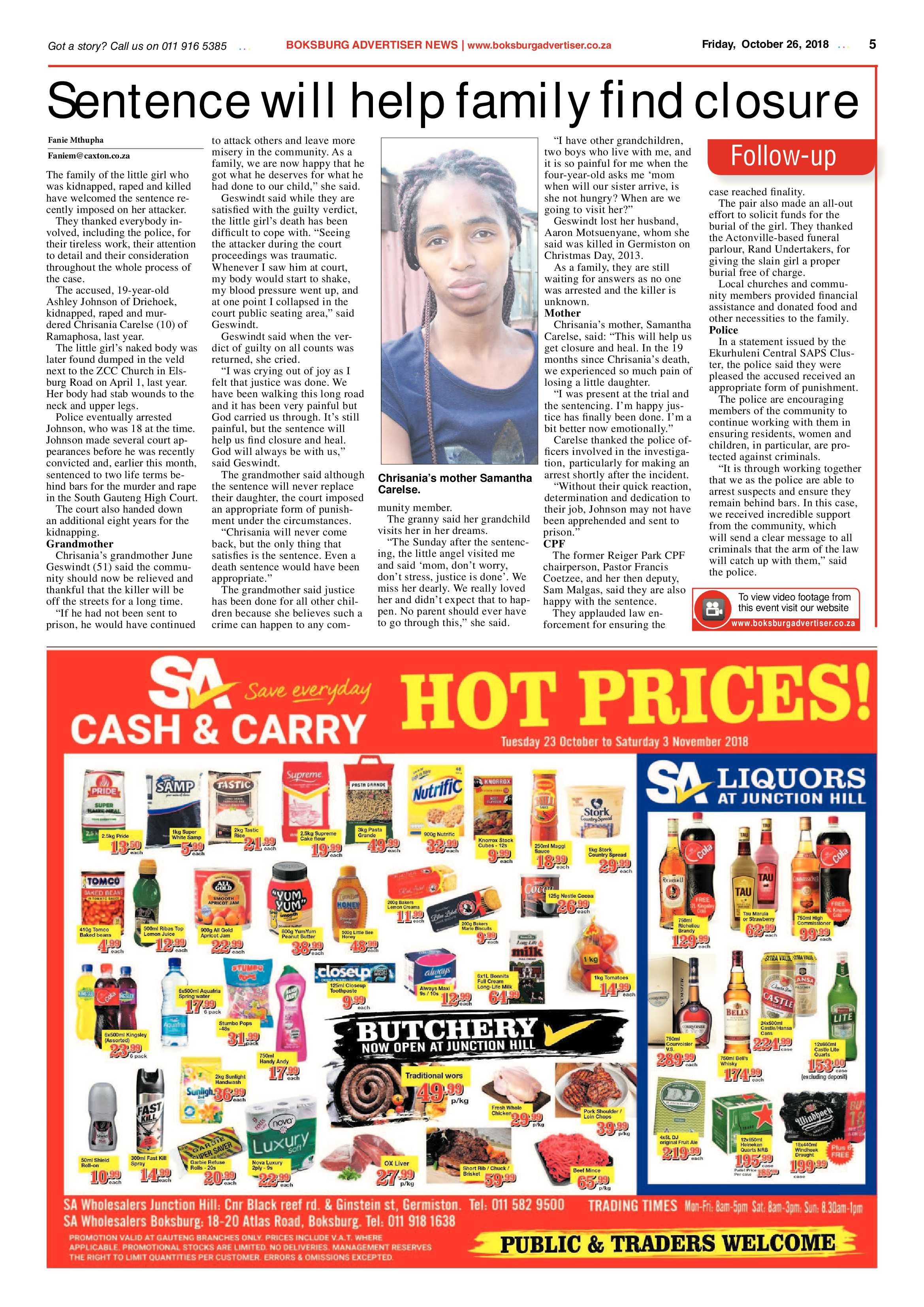 Boksburg Advetiser 23 October 2018 page 5