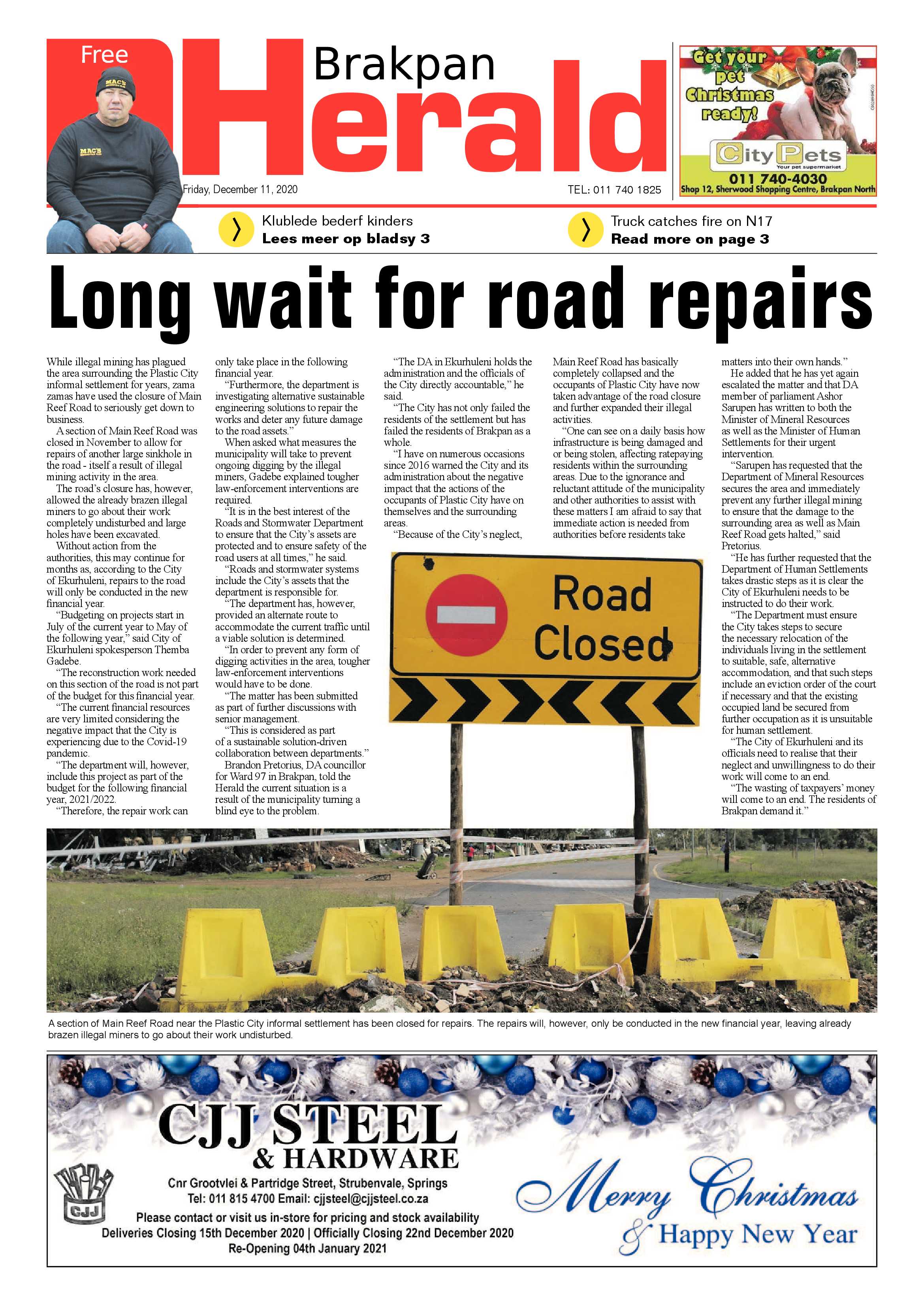Brakpan Herald 11 December 2020 page 1