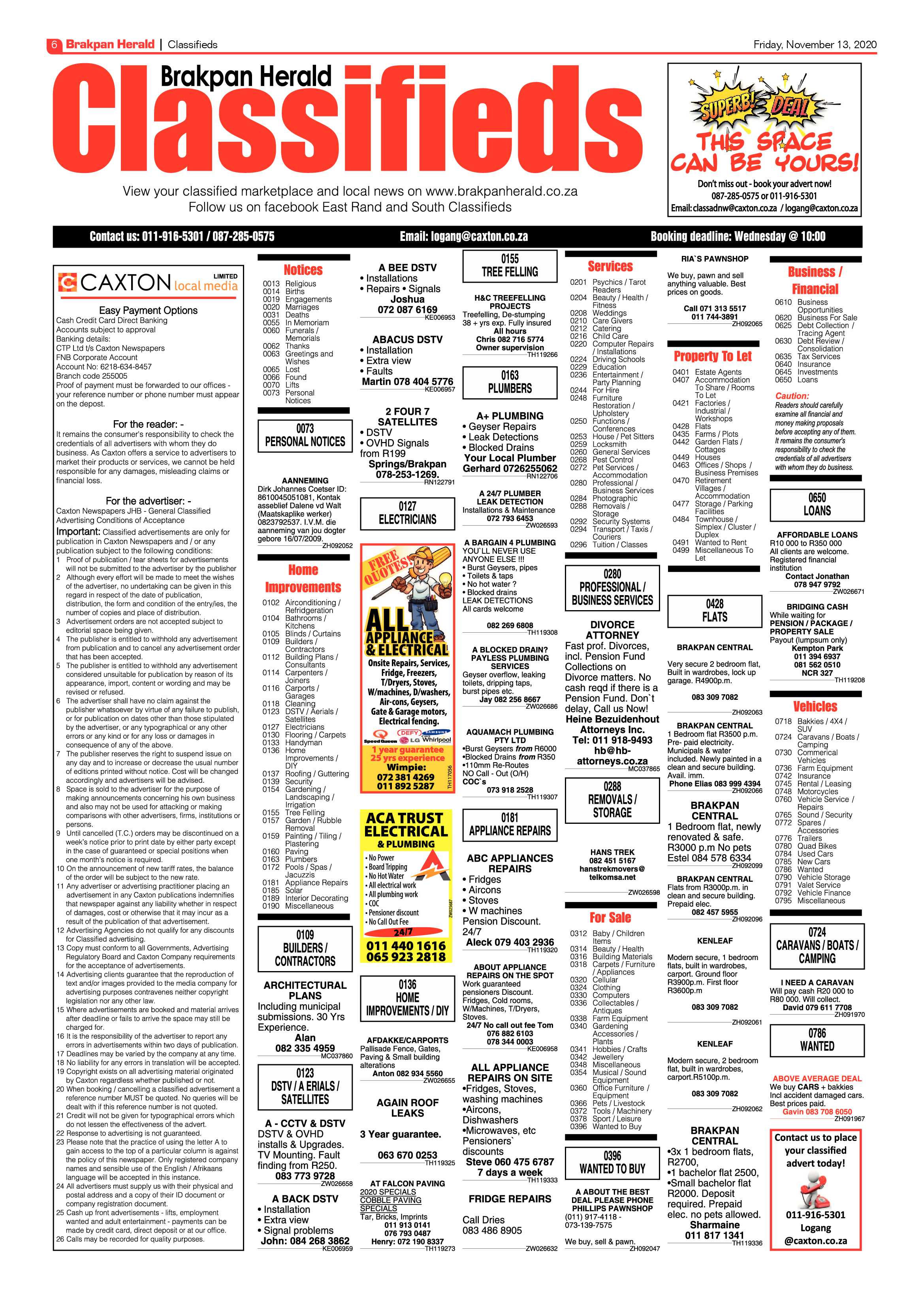 Brakpan Herald 13 November  2020 page 6