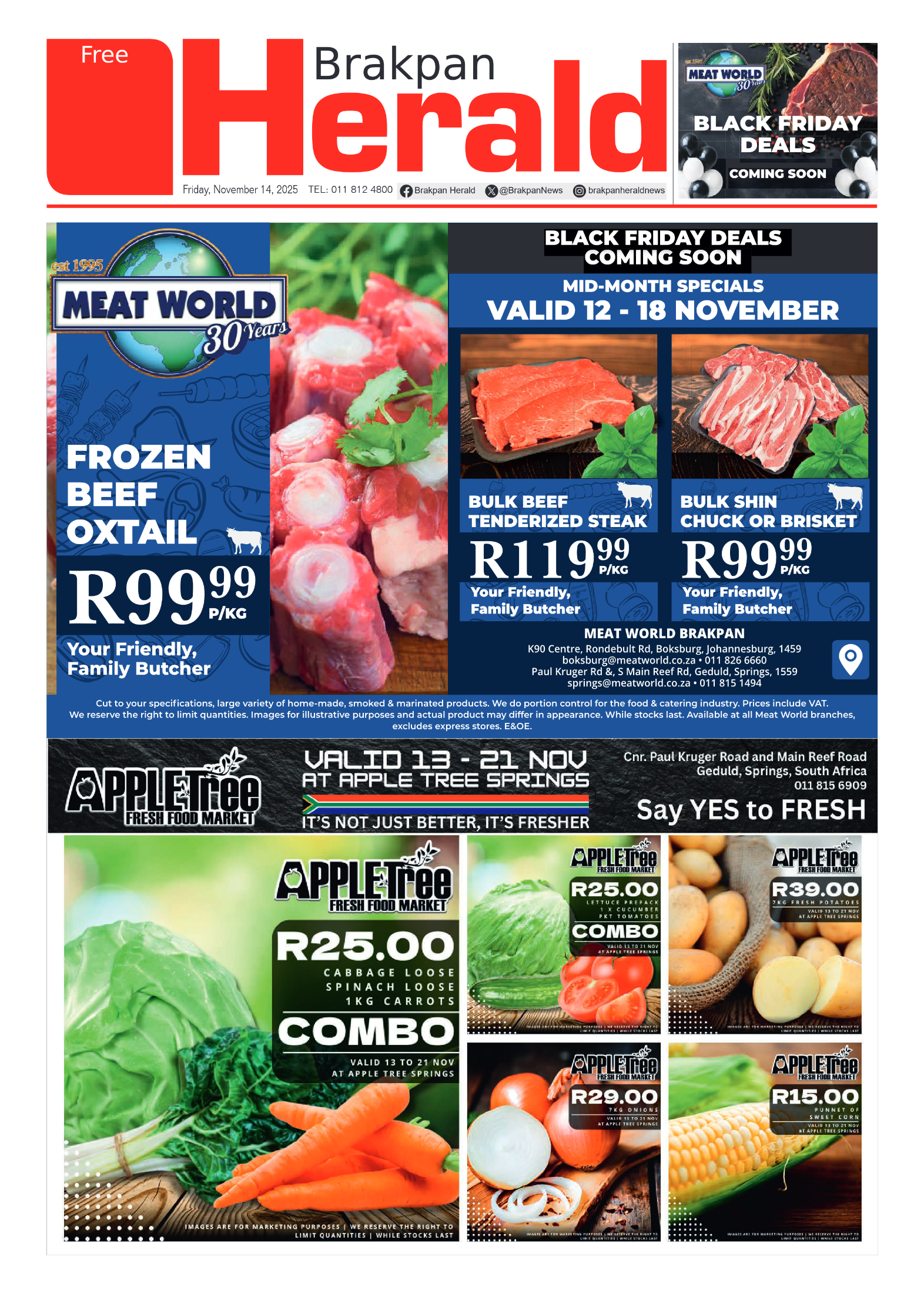 Brakpan Herald 14 November 2025 page 1