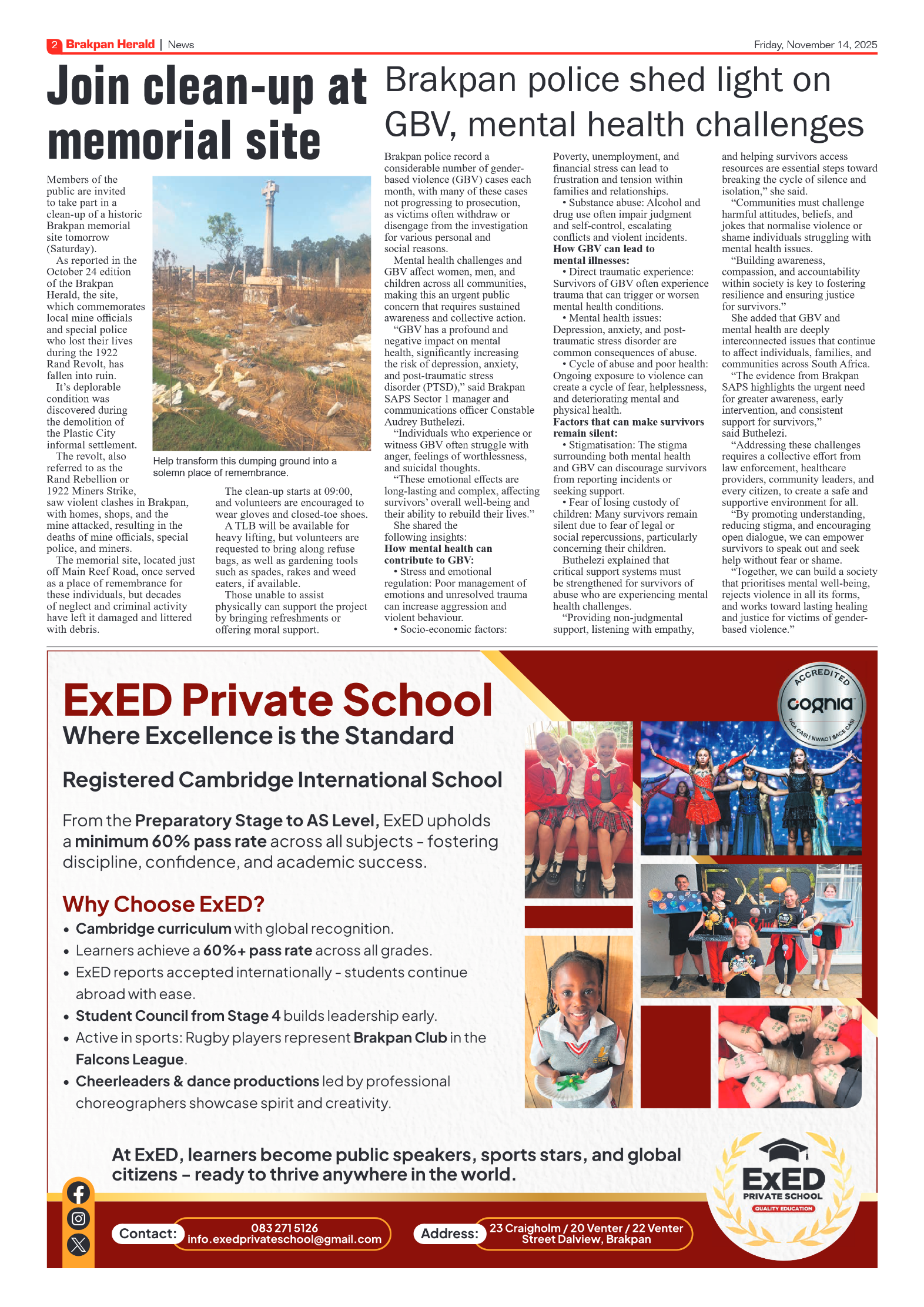 Brakpan Herald 14 November 2025 page 4