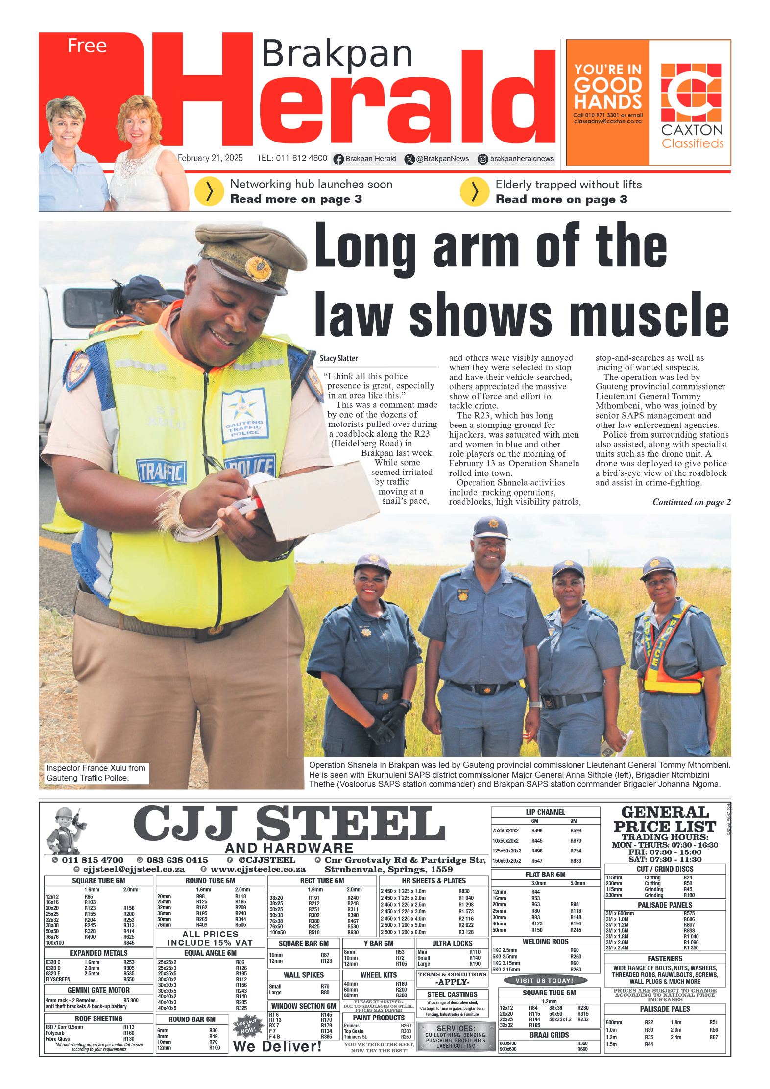 Brakpan Herald 21 February 2025 page 1