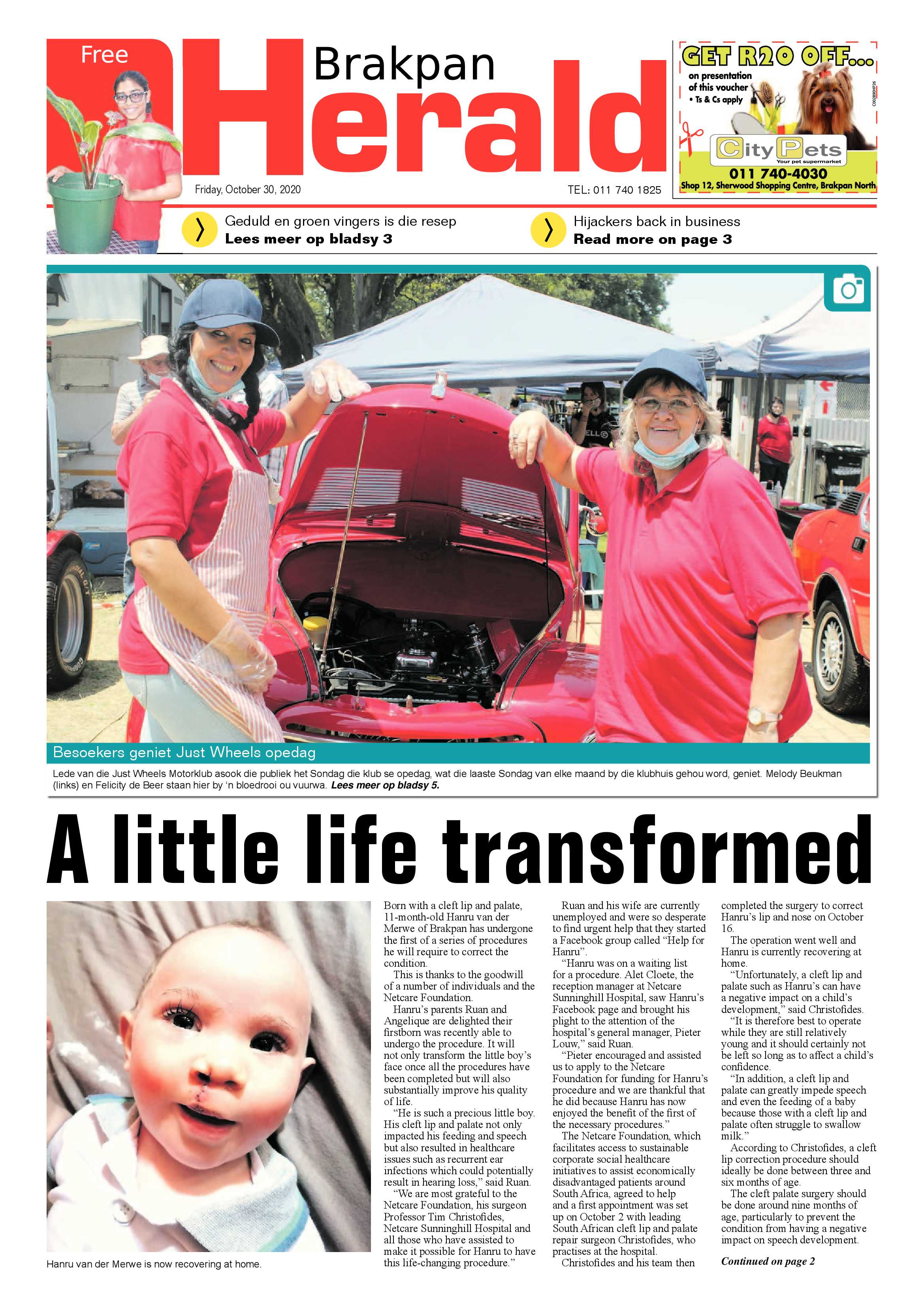 Brakpan Herald 30 October 2020 page 1