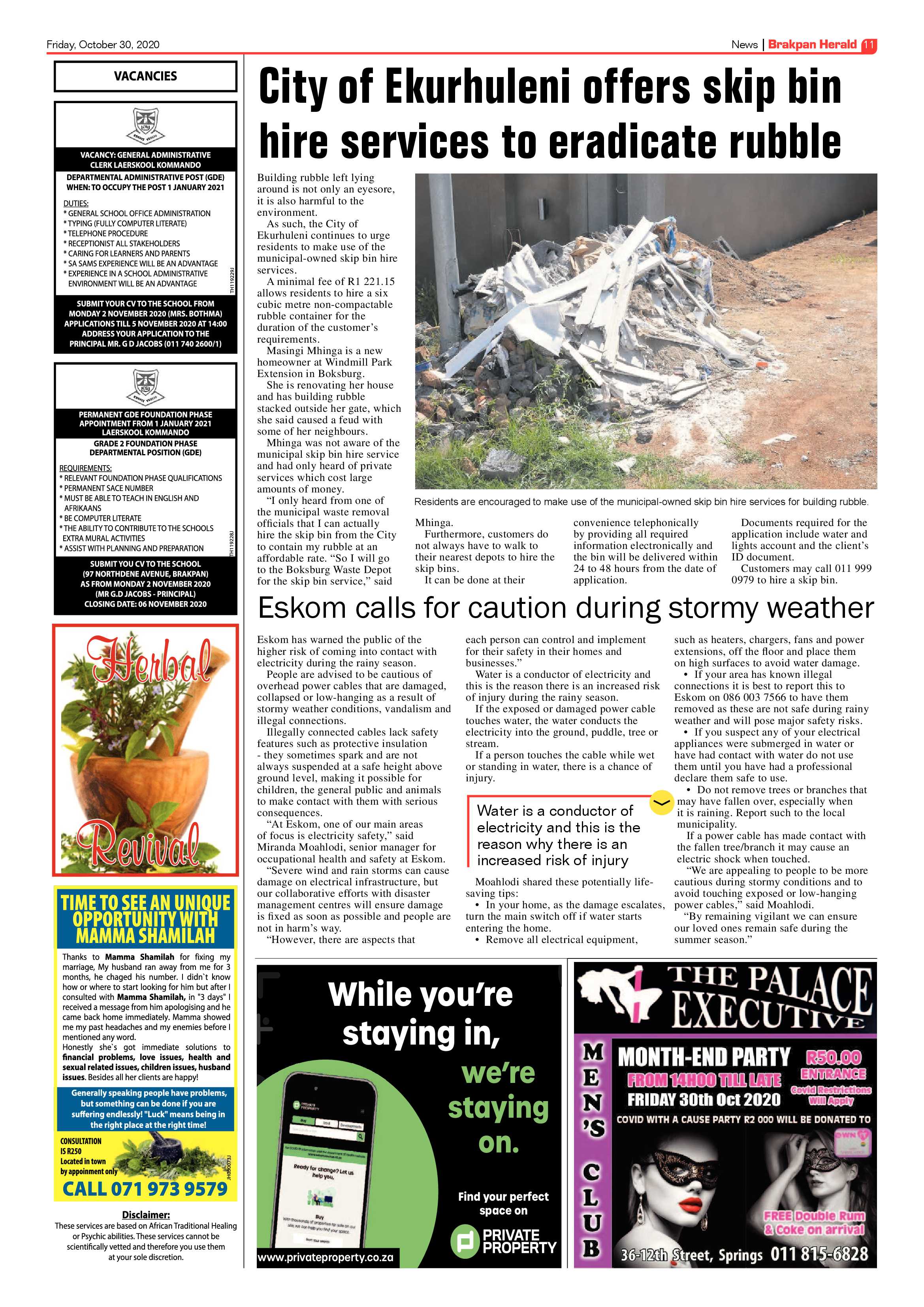 Brakpan Herald 30 October 2020 page 11