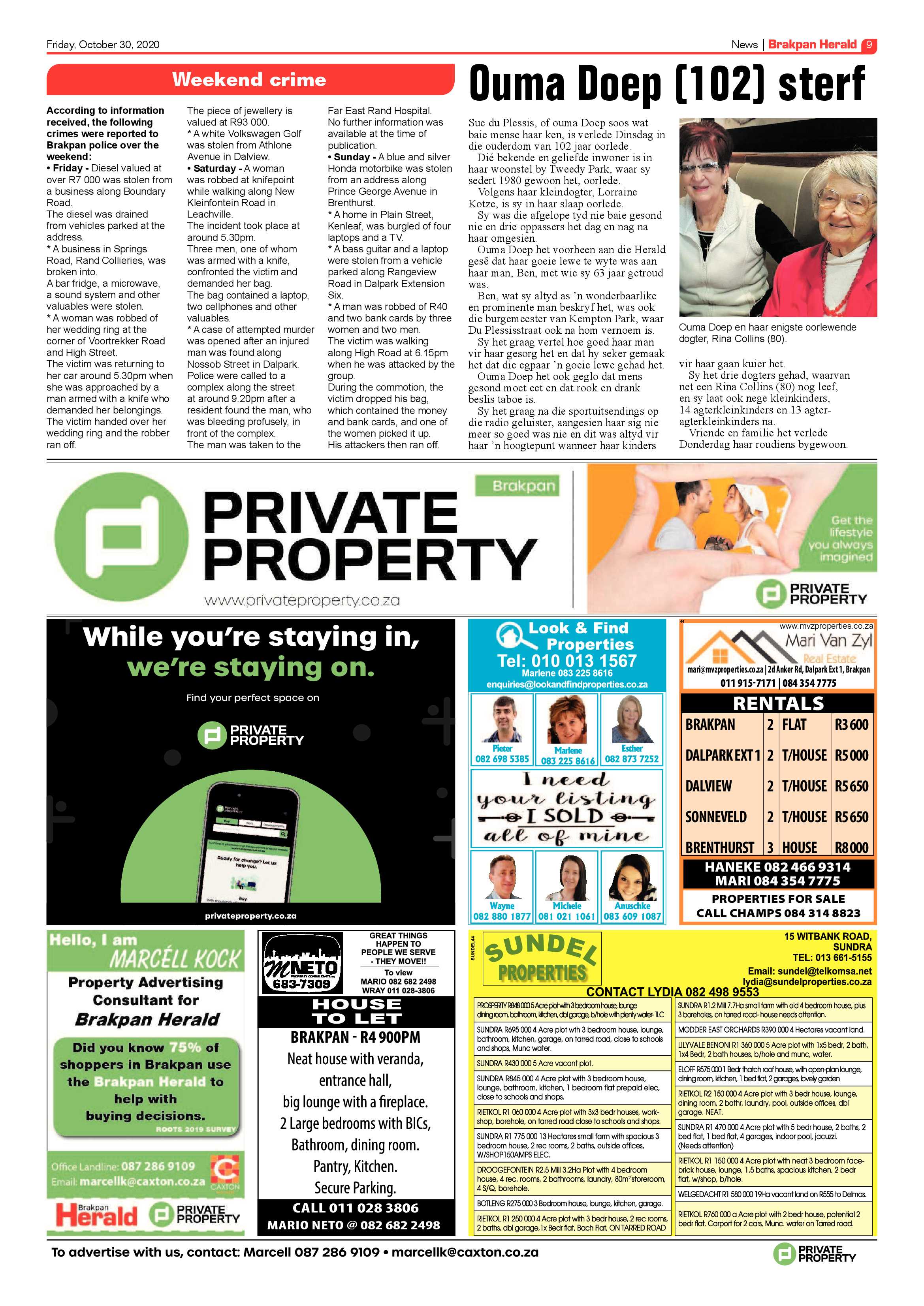 Brakpan Herald 30 October 2020 page 9