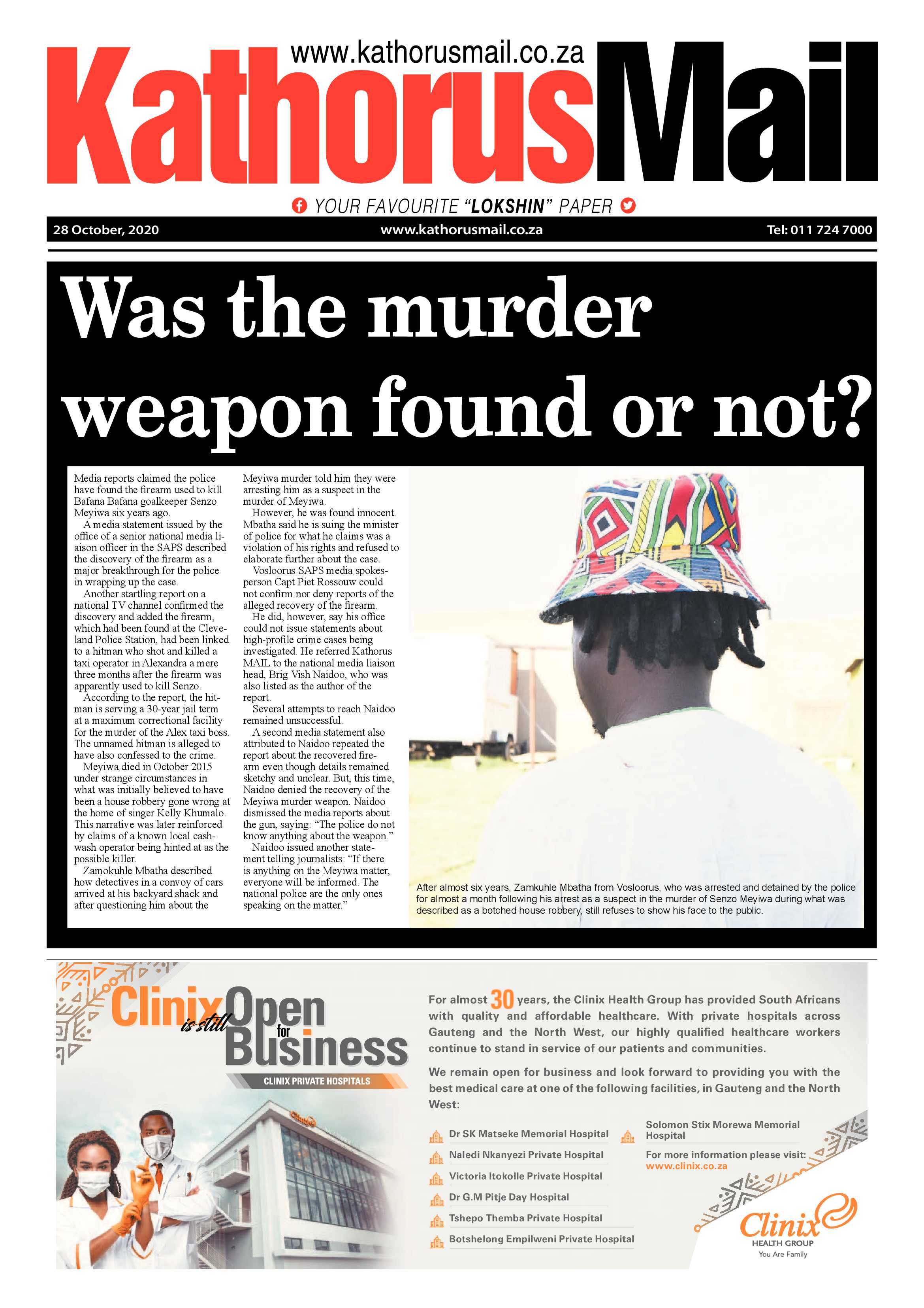 Kathorus Mail 28 October 2020 page 1